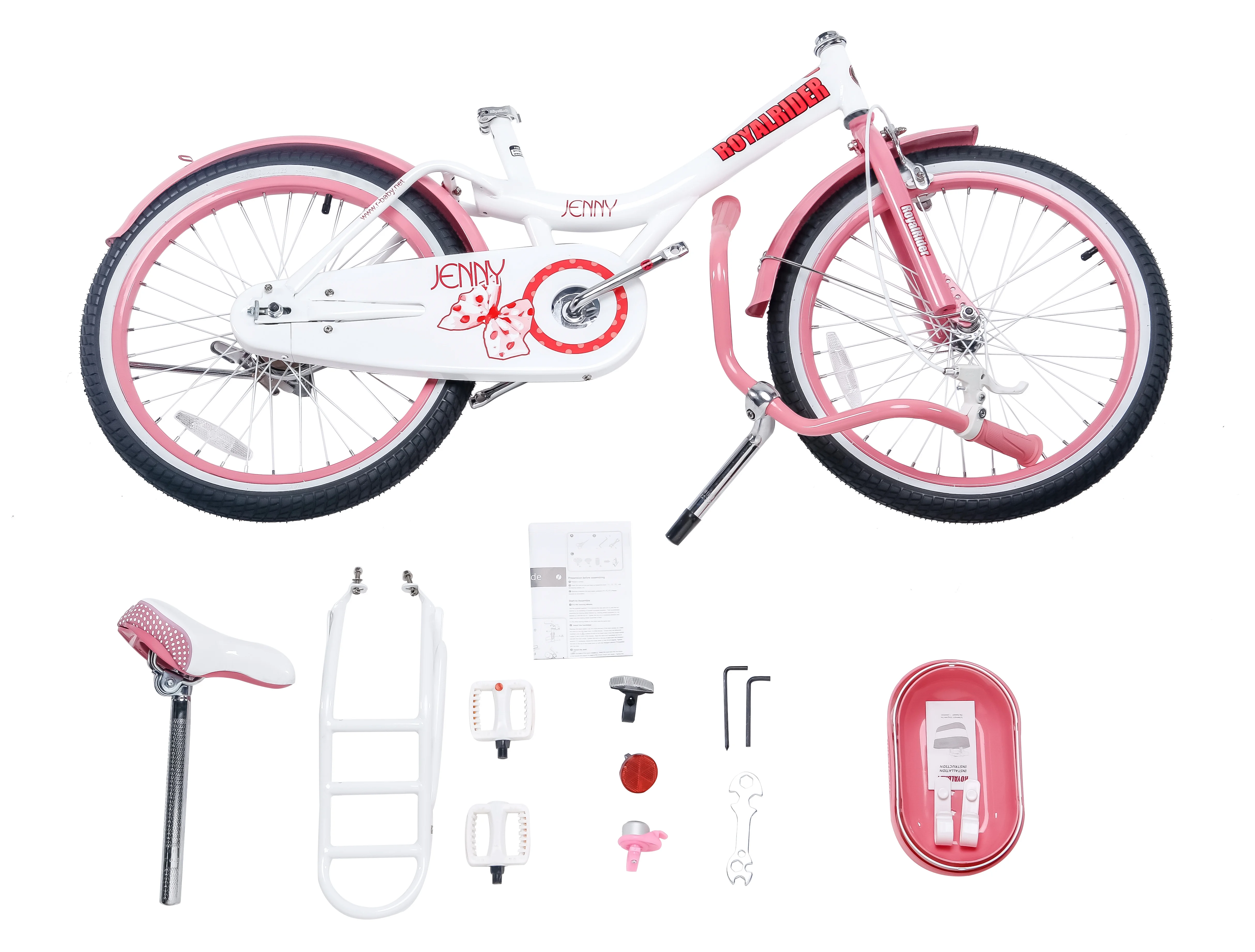 Royalbaby Jenny Princess 20 inch Girl's Bicycle, White & Pink - Womvr