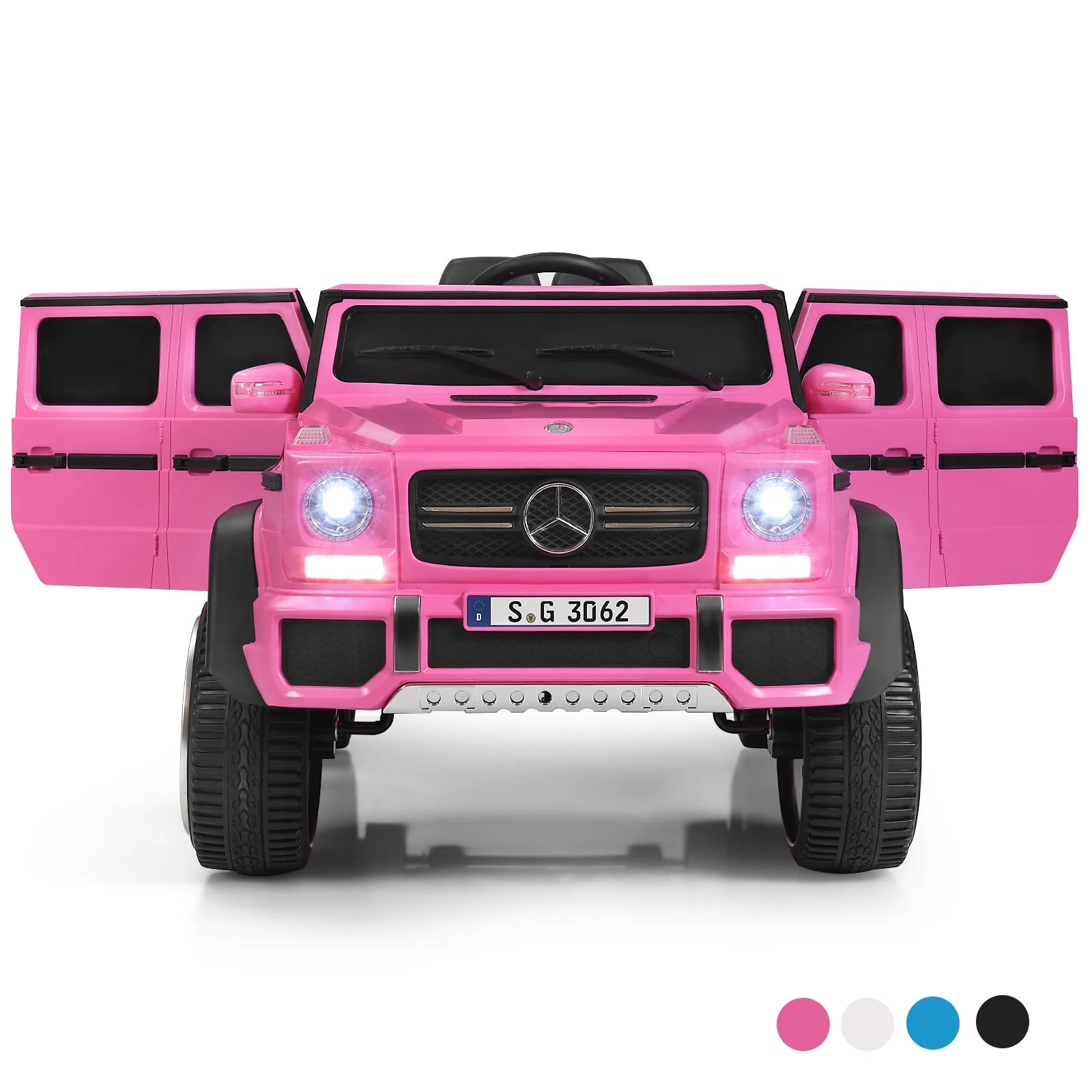 Infans 12V Licensed Mercedes-Benz Kids Ride On Car RC Motorized Vehicles w/ Trunk Pink - Womvr