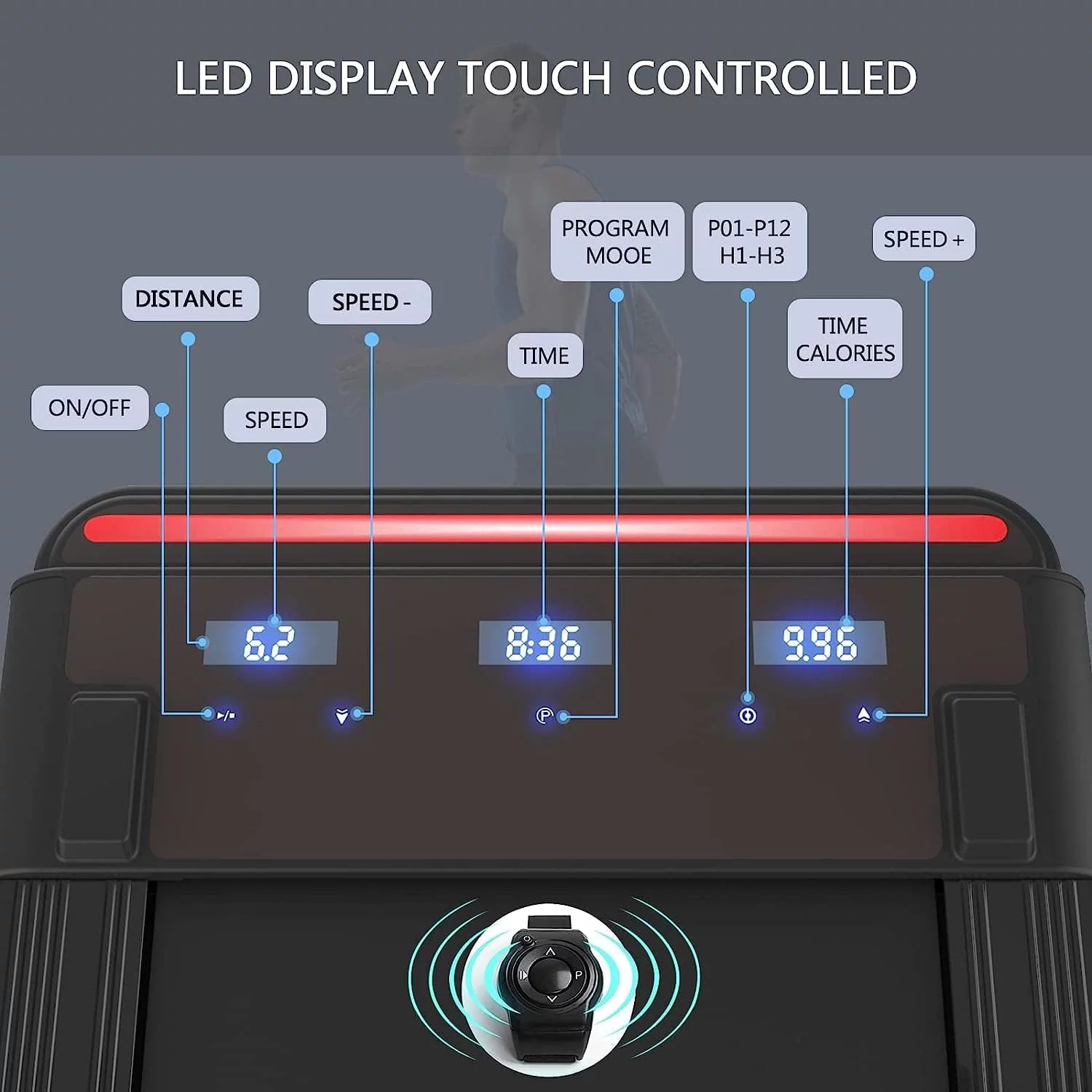 Under Desk Treadmill 2 in 1 Folding Portable Treadmill, Walking Treadmill 2.25HP, Under Desk Electric Treadmill with Remote APP Control LED Display Phone Holder No Needed Assembly for Home & Gym - Womvr