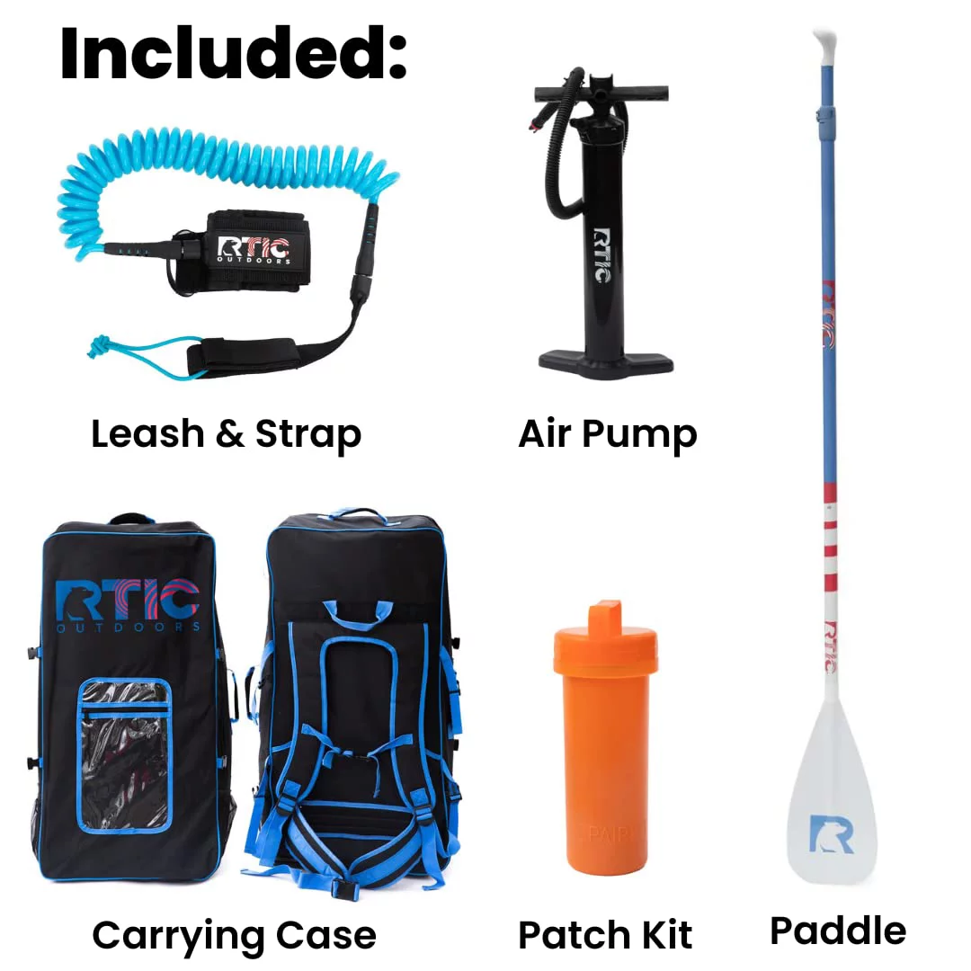 RTIC Inflatable Paddle Board, Tree Frog, 11' Stand Up Paddle Board with Air Pump, Ultra-Light Floatable Paddle, 300lbs Capacity - Womvr