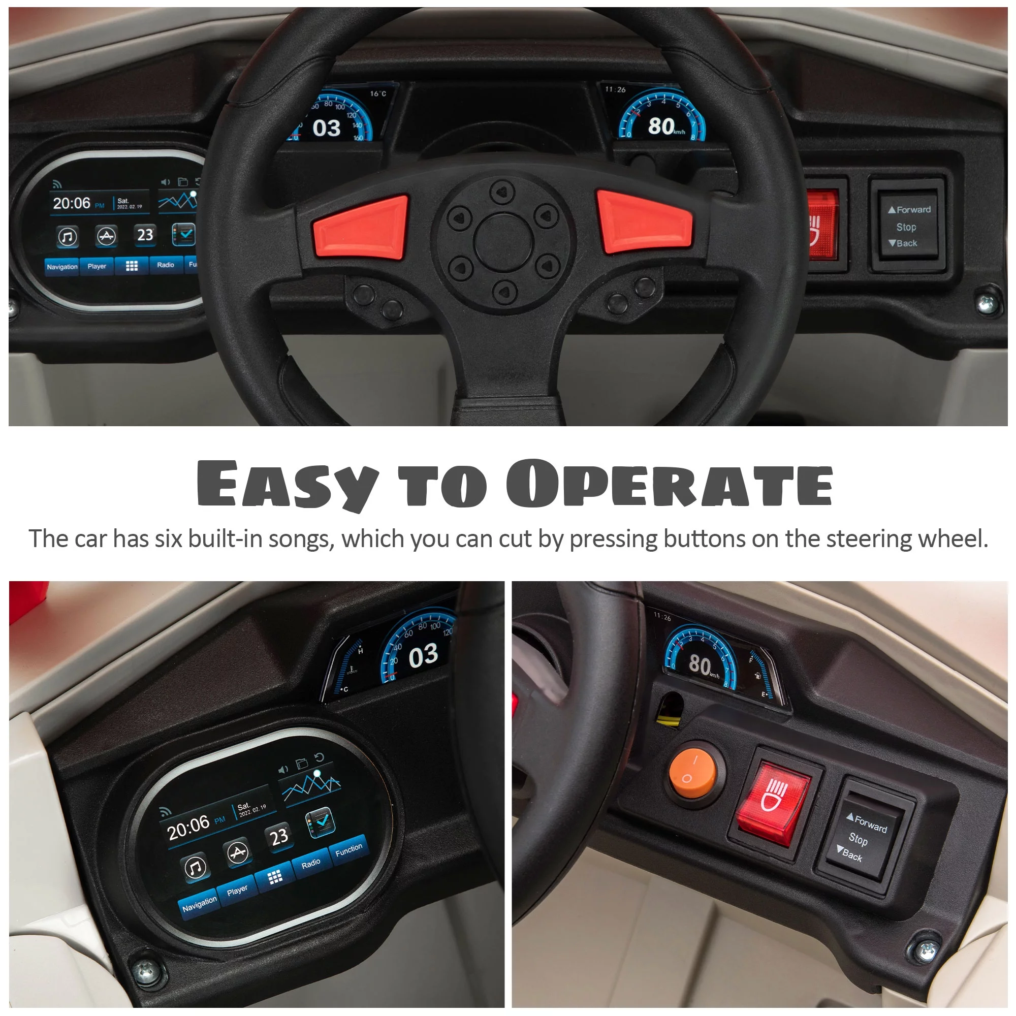 TOBBI 12V Kids Electric off-Road UTV Truck Car Battery Powered Ride on Toys for Girls with LED Headlights, Music, Horn - Womvr