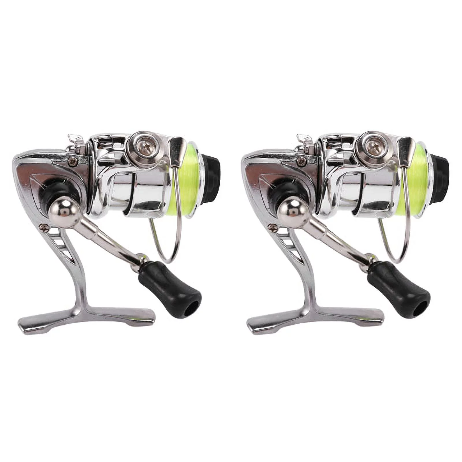 2X Mini 100 Pocket Spinning Fishing Reel Fishing Tackle Small Spinning Reel 4.3:1 Metal Wheel Small Reel - Womvr
