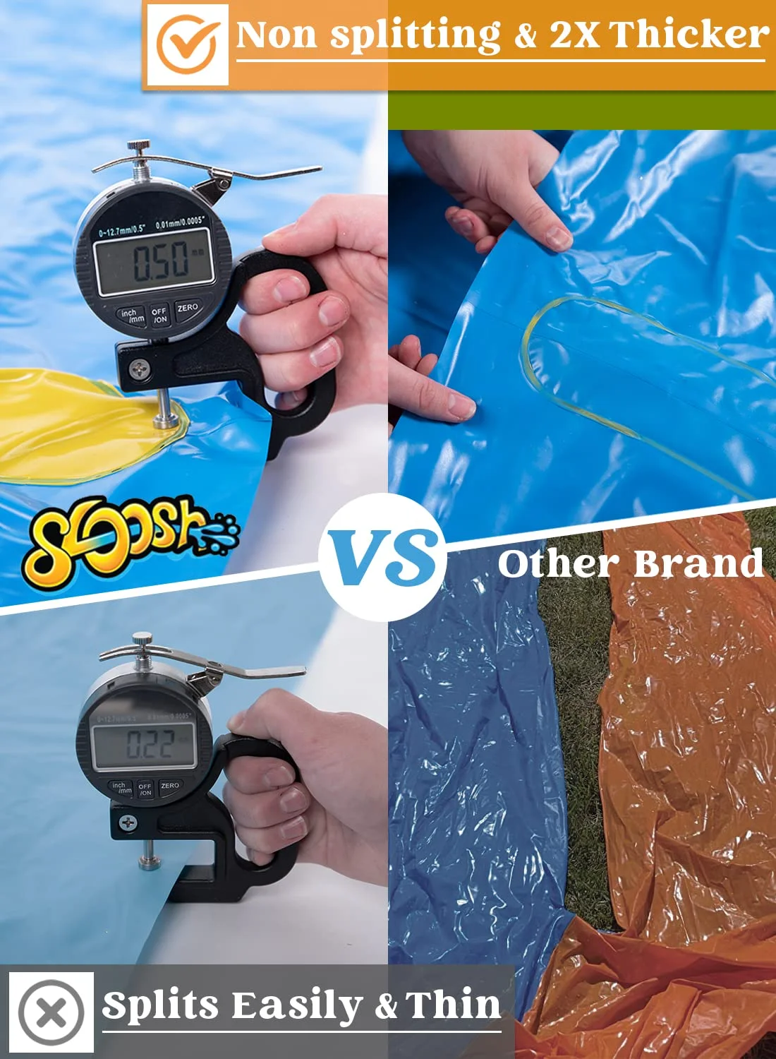 Syncfun 30ft x 6ft Huge Water Slide, Heavy Duty Lawn Water Slide with Built-in Sprinkler and 2 Slip Inflatable Boards for Summer Party - Womvr