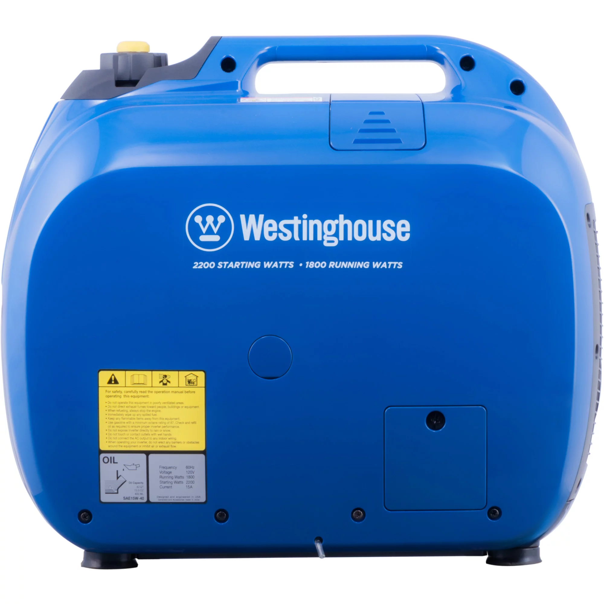 Westinghouse WH2200iXLT Portable Inverter Generator 1800 Rated Watts & 2200 Peak Watts - Womvr