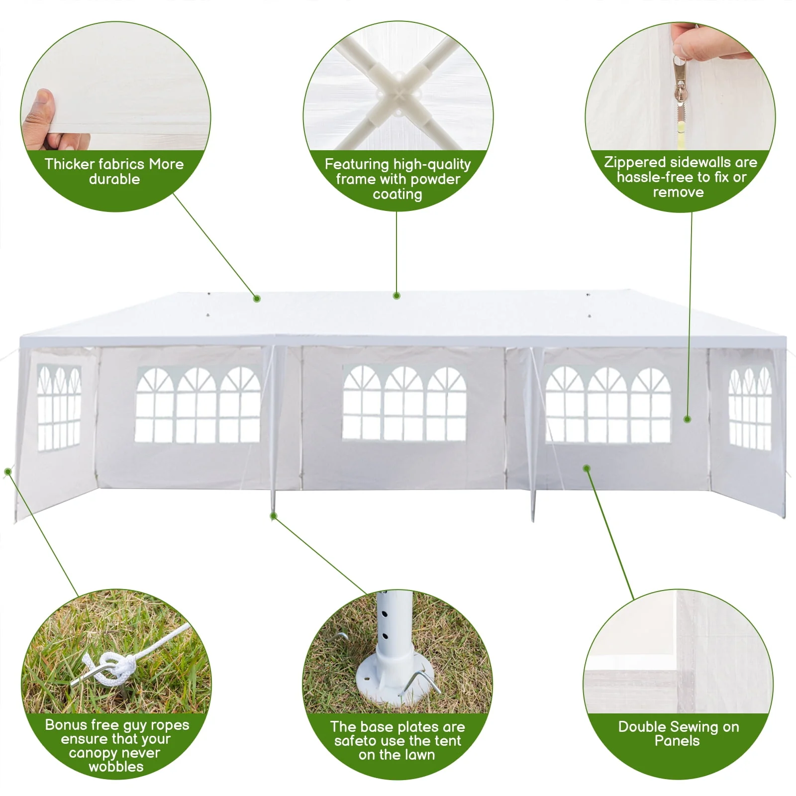 Ktaxon 10' X 30' Canopy Tent with 8 Side Walls for Party Wedding Camping and BBQ - Womvr