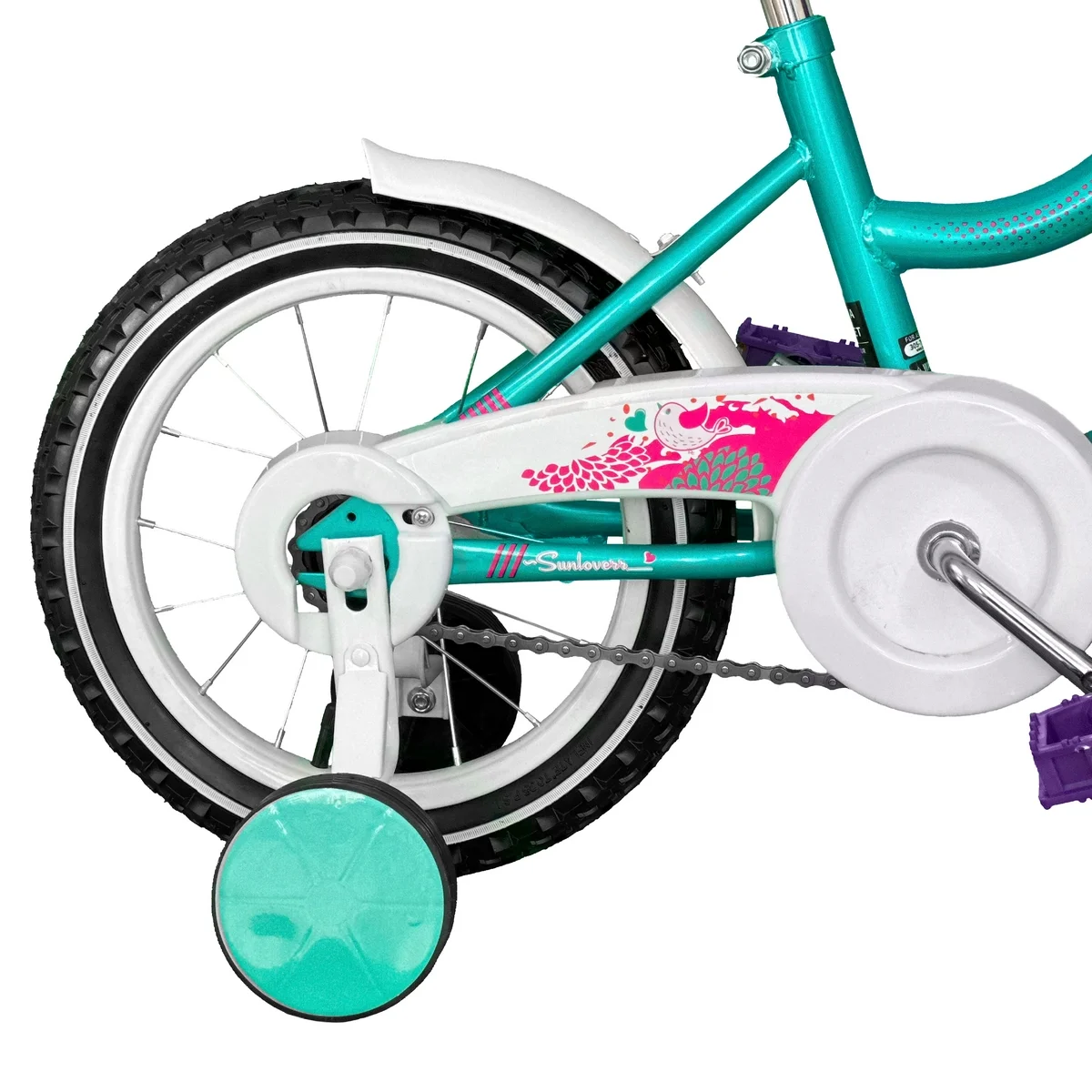 SUNLOVERR Mystic Purple Girls Bike for Toddlers and Kids Ages 3-5 Years Old, 12 Inch Kids Bike with Training Wheels & Basket, Boy Bicycle with Handbrake. - Womvr