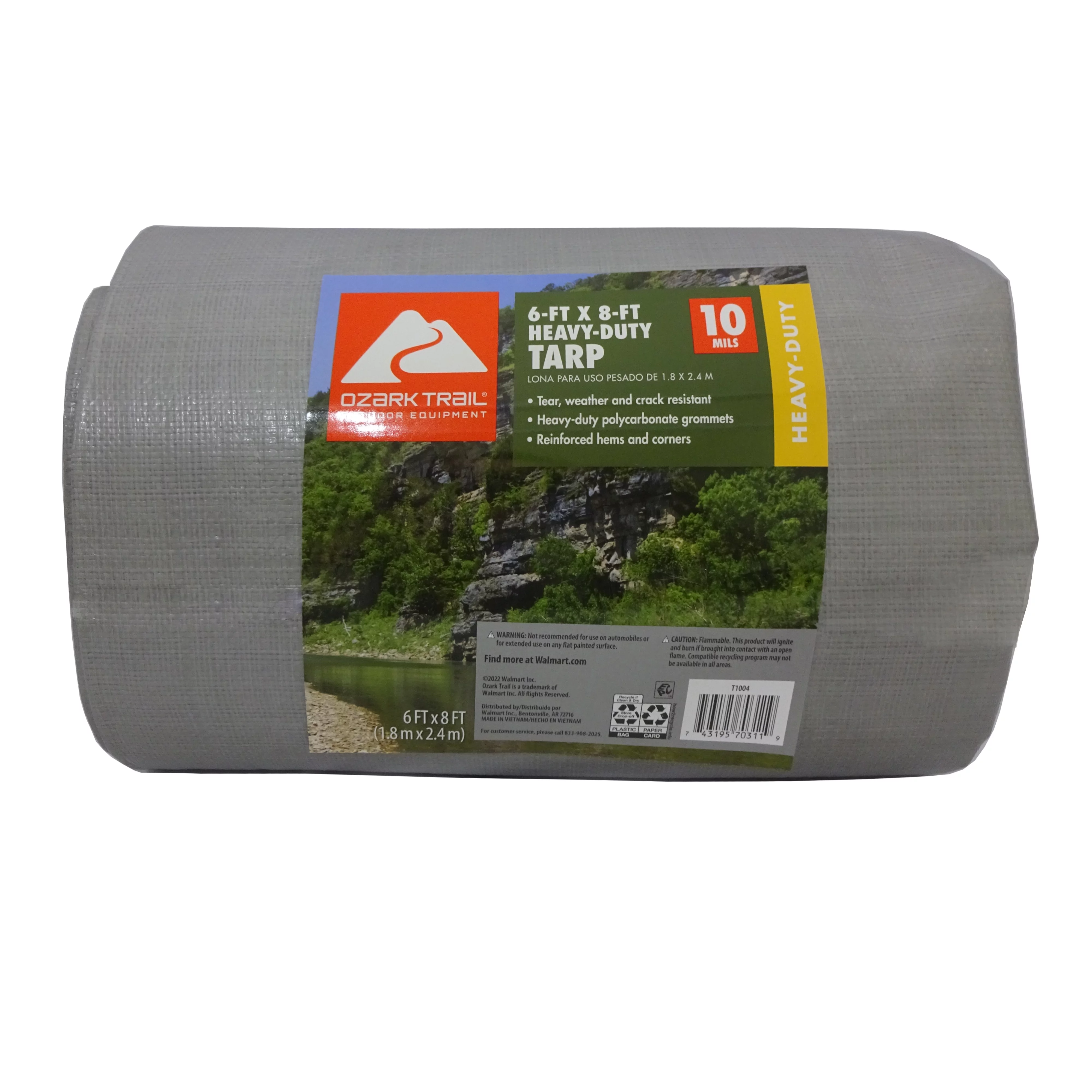 Ozark Trail Heavy-Duty Tarp, 6' x 8', Material PE - Womvr