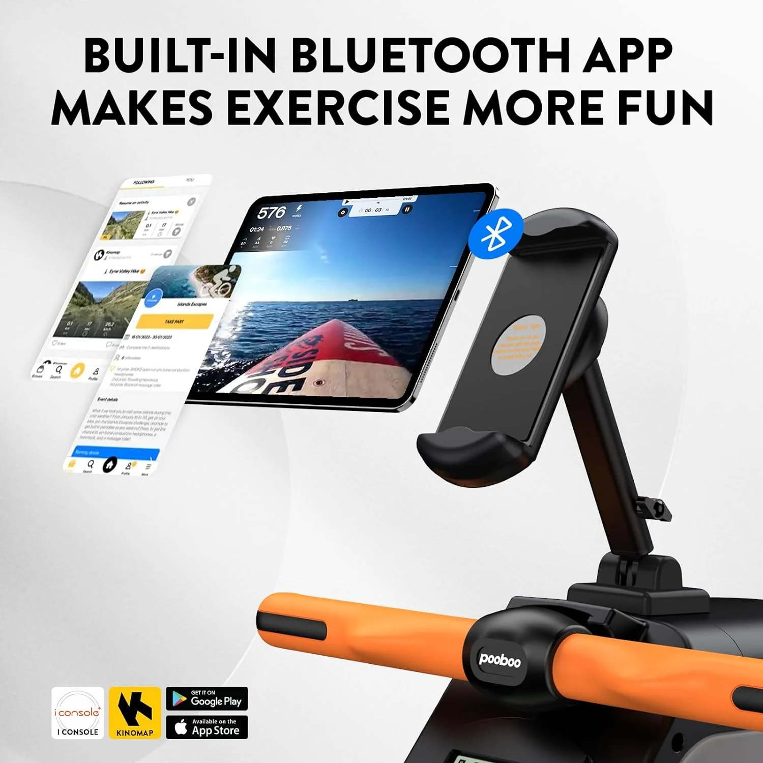 Pooboo Magnetic Rowing Machines Rower Foldable with 8 Level Resistance Indoor Rower Machine with Digital Monitor 350lbs - Womvr