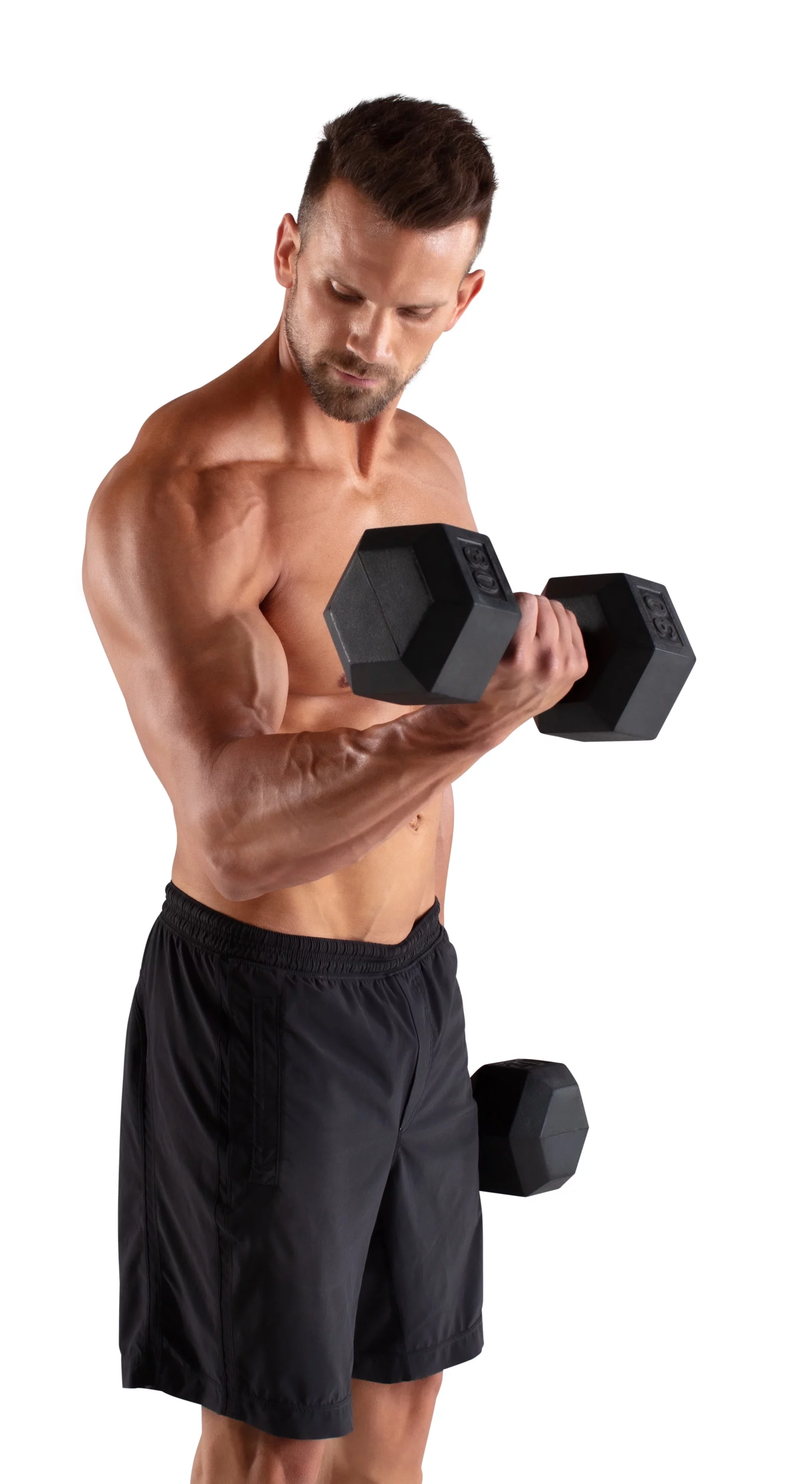 Weider Rubber Hex Dumbbell, 45 lbs - Sold Individually - Womvr