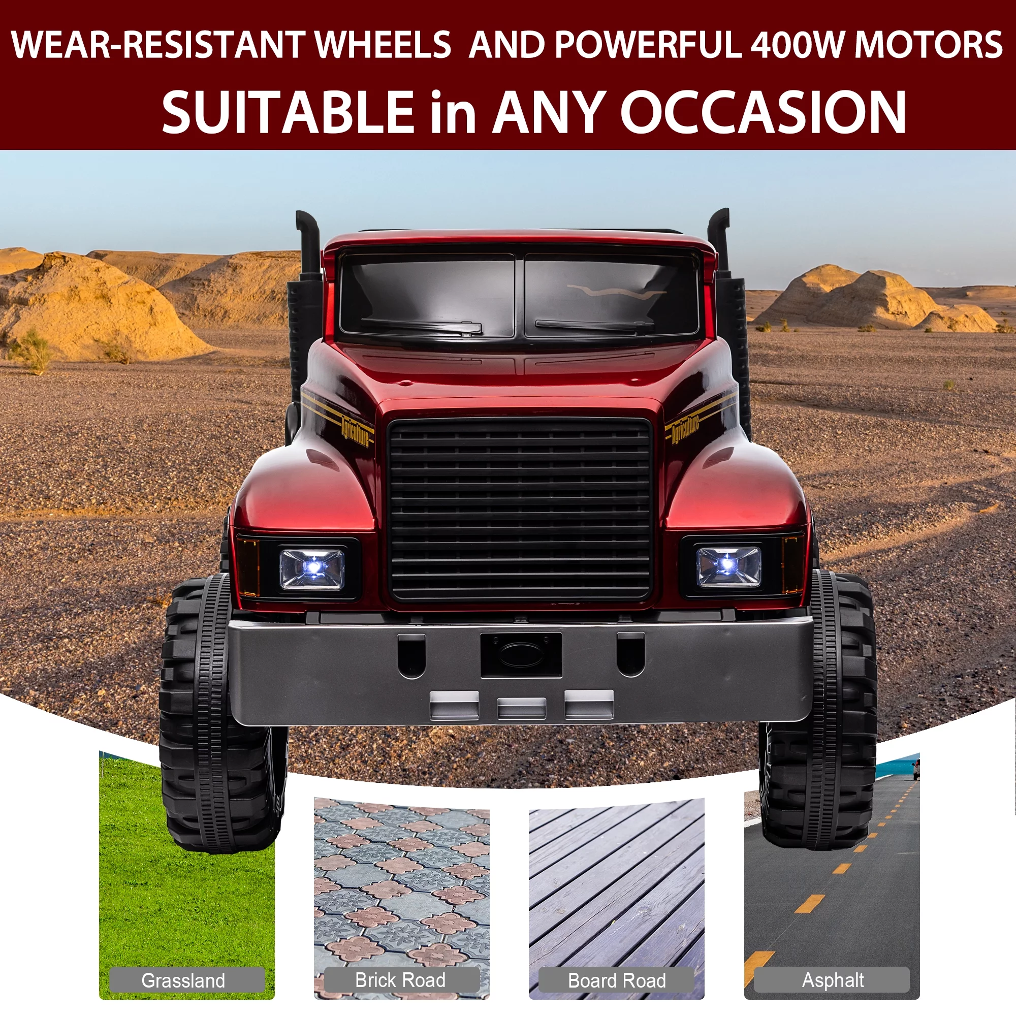 Outfunny 24V Ride on Dump Truck, 2 Seater Ride on Toy for Big Kids with Remote - Green - Womvr