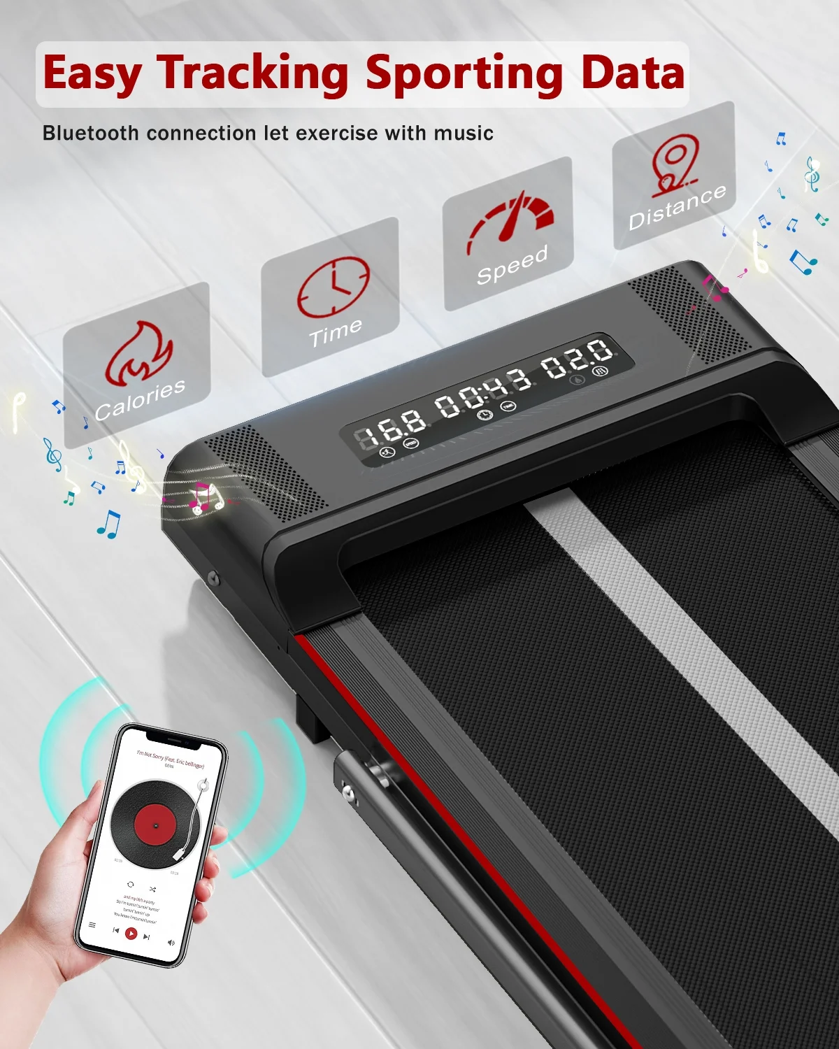 Bigzzia Treadmill Under Desk Treadmill 2 in 1 Folding Treadmill, Treadmills for Home Maximum Weight 265 lbs Gray - Womvr