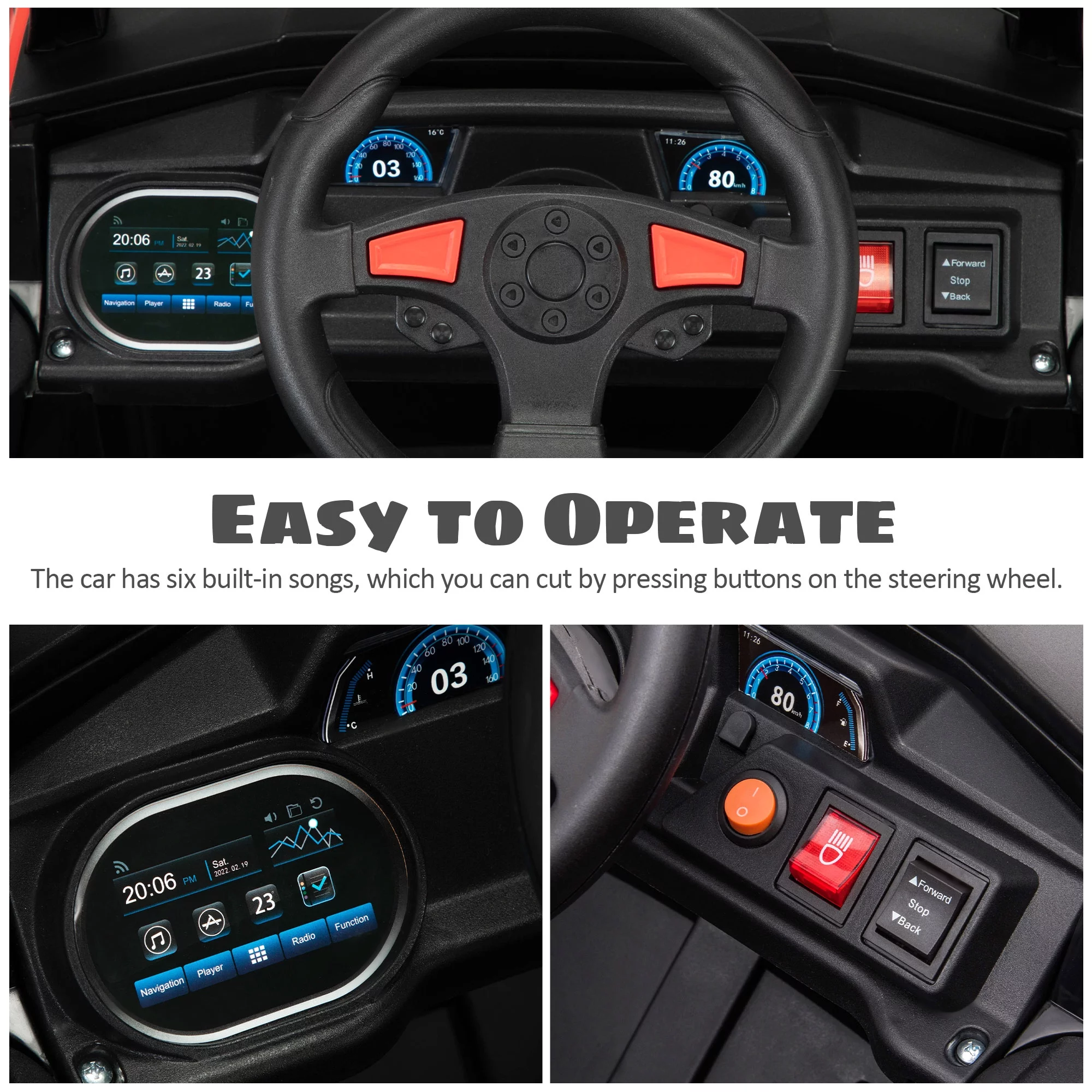 TOBBI 12V Kids Electric off-Road UTV Truck Car Battery Powered Ride on Toys for Girls with LED Headlights, Music, Horn - Womvr