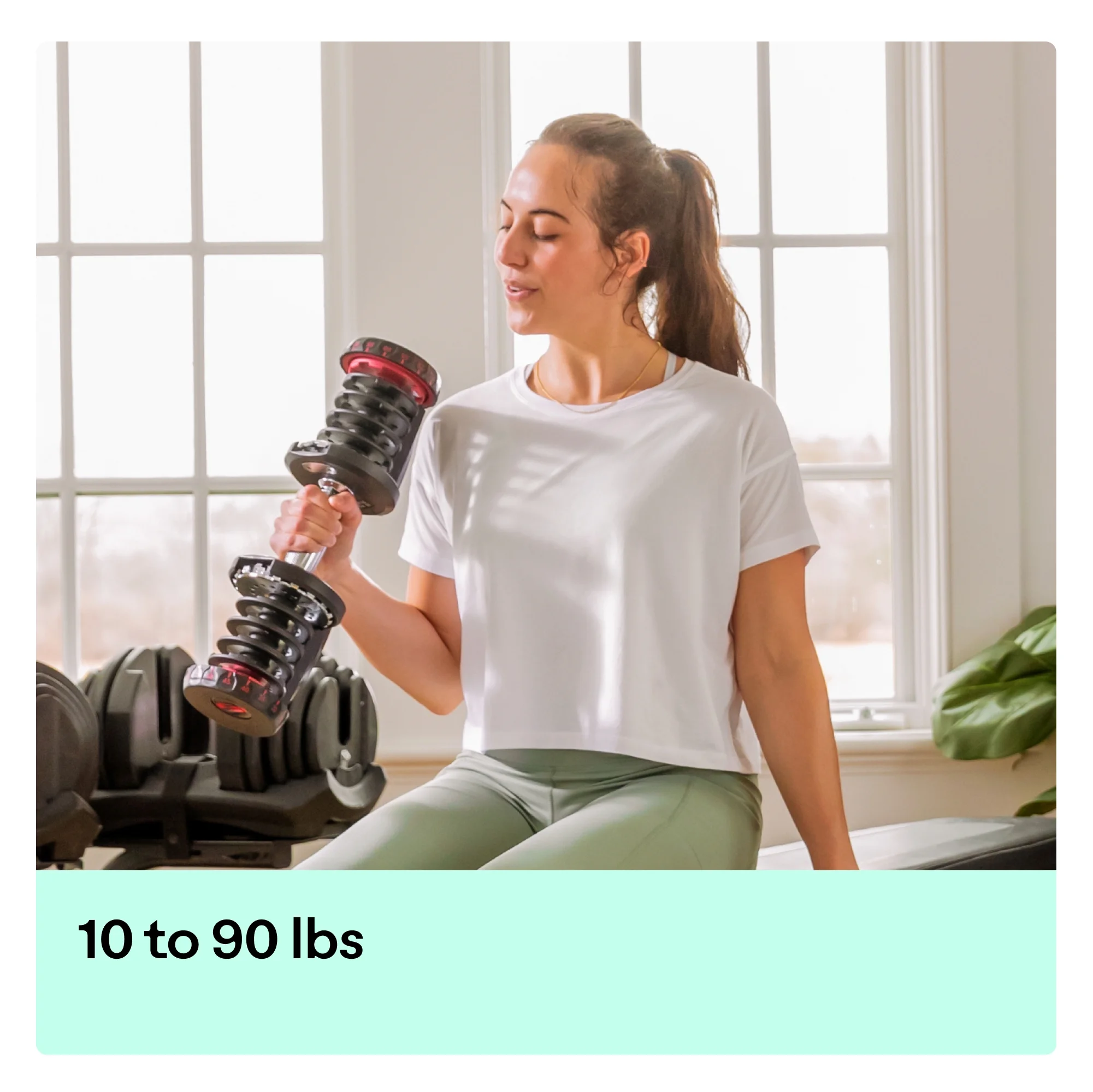 BowFlex SelectTech 1090 Adjustable Dumbbell (Single), Free 2-month JRNY Membership - Womvr