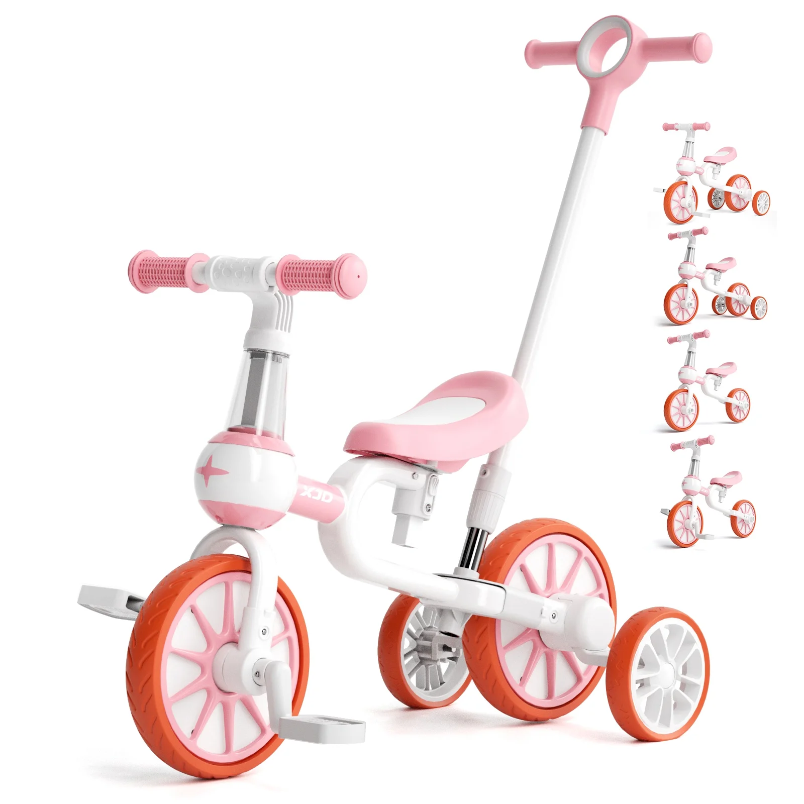 XJD 7 in 1 Toddler Bike for 1 Year to 4 Years Old Kids, Toddler Tricycle Kids Trikes Tricycle, Gift & Toys for Boy & Girl, Balance Training, Removable Pedals - Womvr