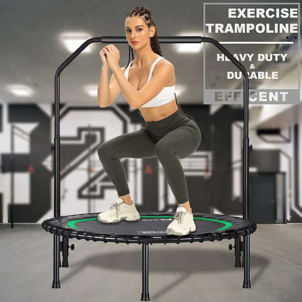 Darchen 450 lbs Mini Trampoline for Adults, Indoor Small Rebounder Exercise Trampoline for Workout Fitness for Quiet and Safely Cushioned Bounce, 40 Inch - Womvr