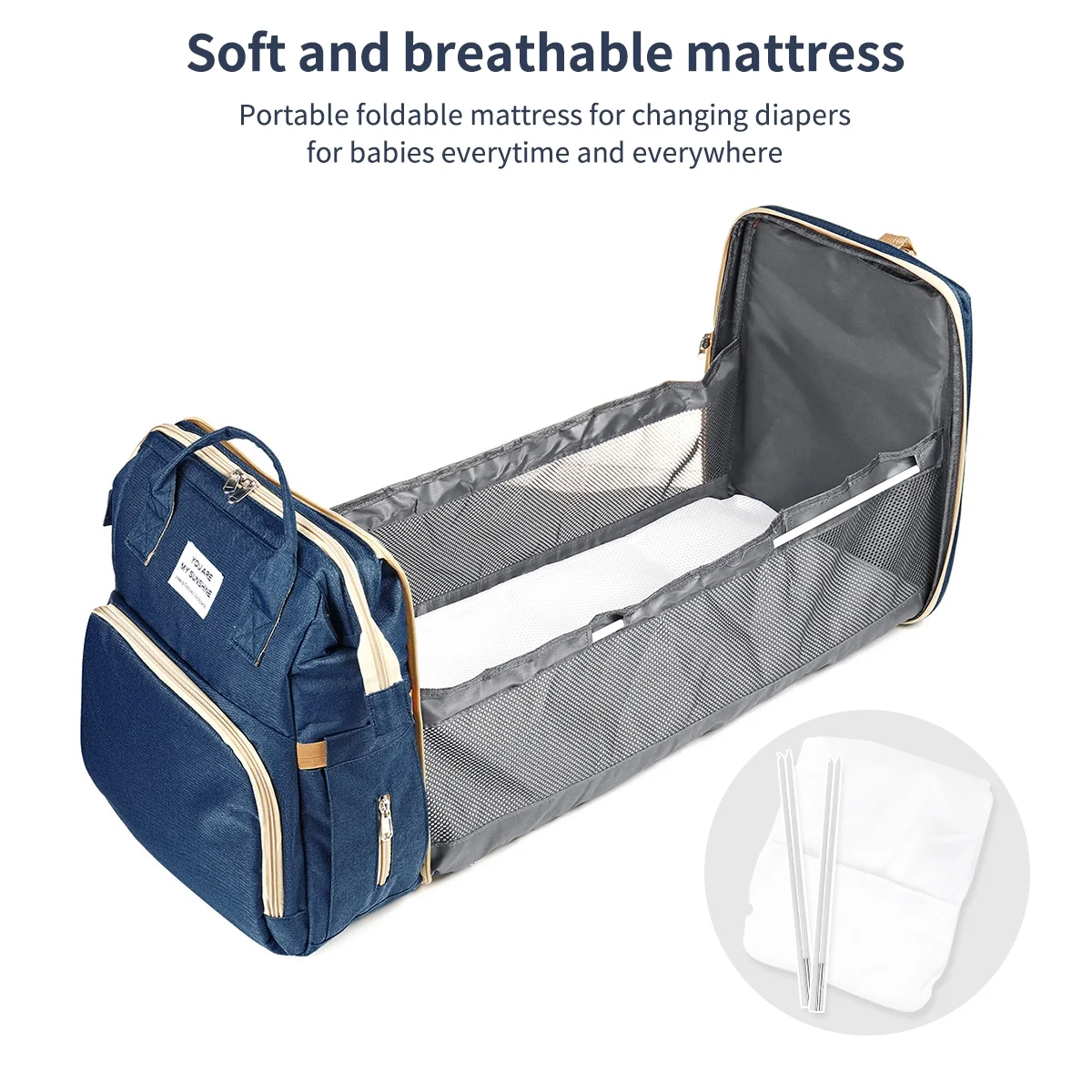 Diaper Bag Backpack,Multifunction 3 in 1 Waterproof Travel Back Pack,Baby Changing Bags with Changing Pad, Stroller Straps, Unisex, Green - Womvr