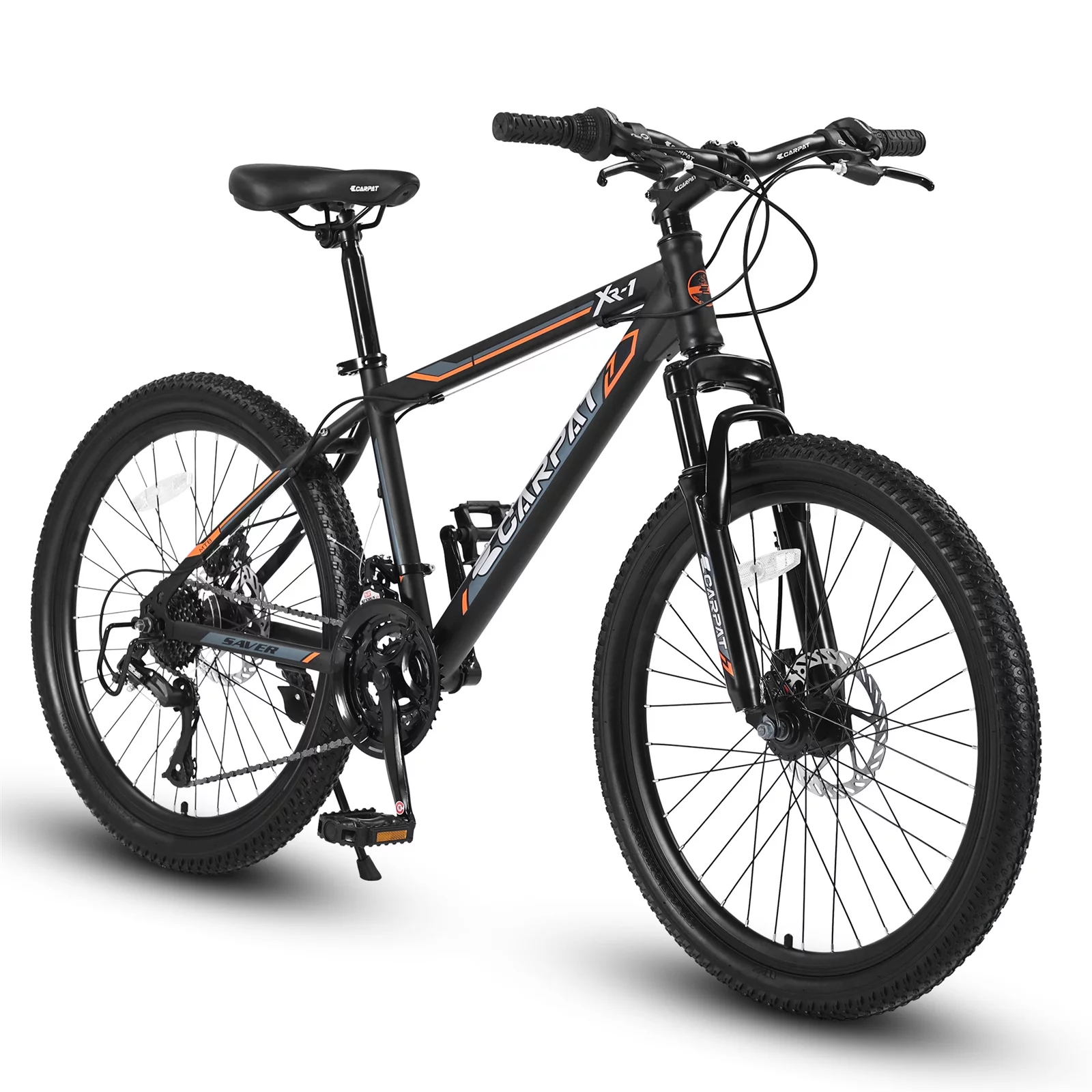 24 inch Mountain Bike for Boys Girls, Shimano 21 Speed Bicycle with Daul Disc Brakes and Front Suspension MTB - Womvr