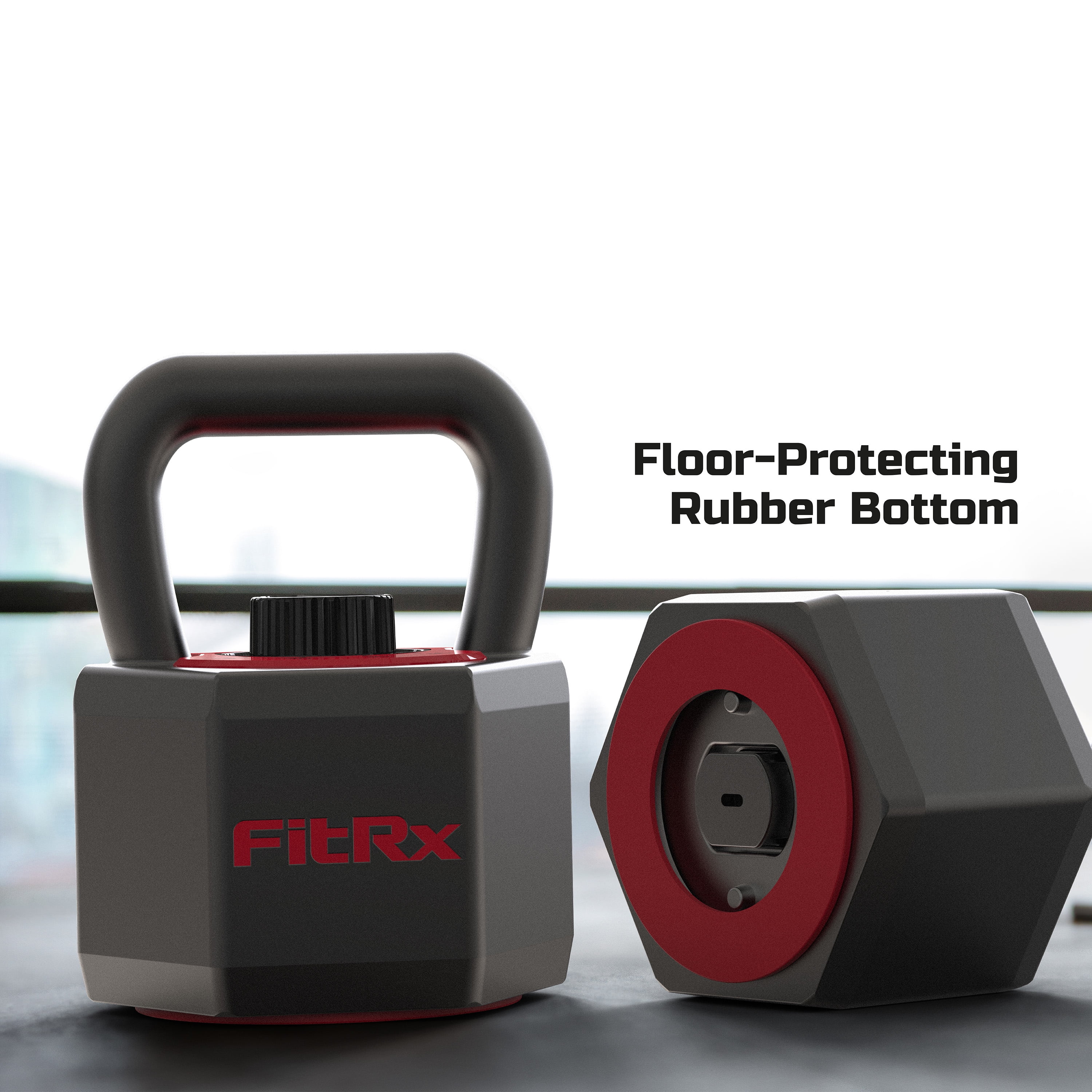 FitRx SmartStack Adjustable Kettlebell for Home Gym, Quick-Select Fitness Weights 25-40 lbs. - Womvr