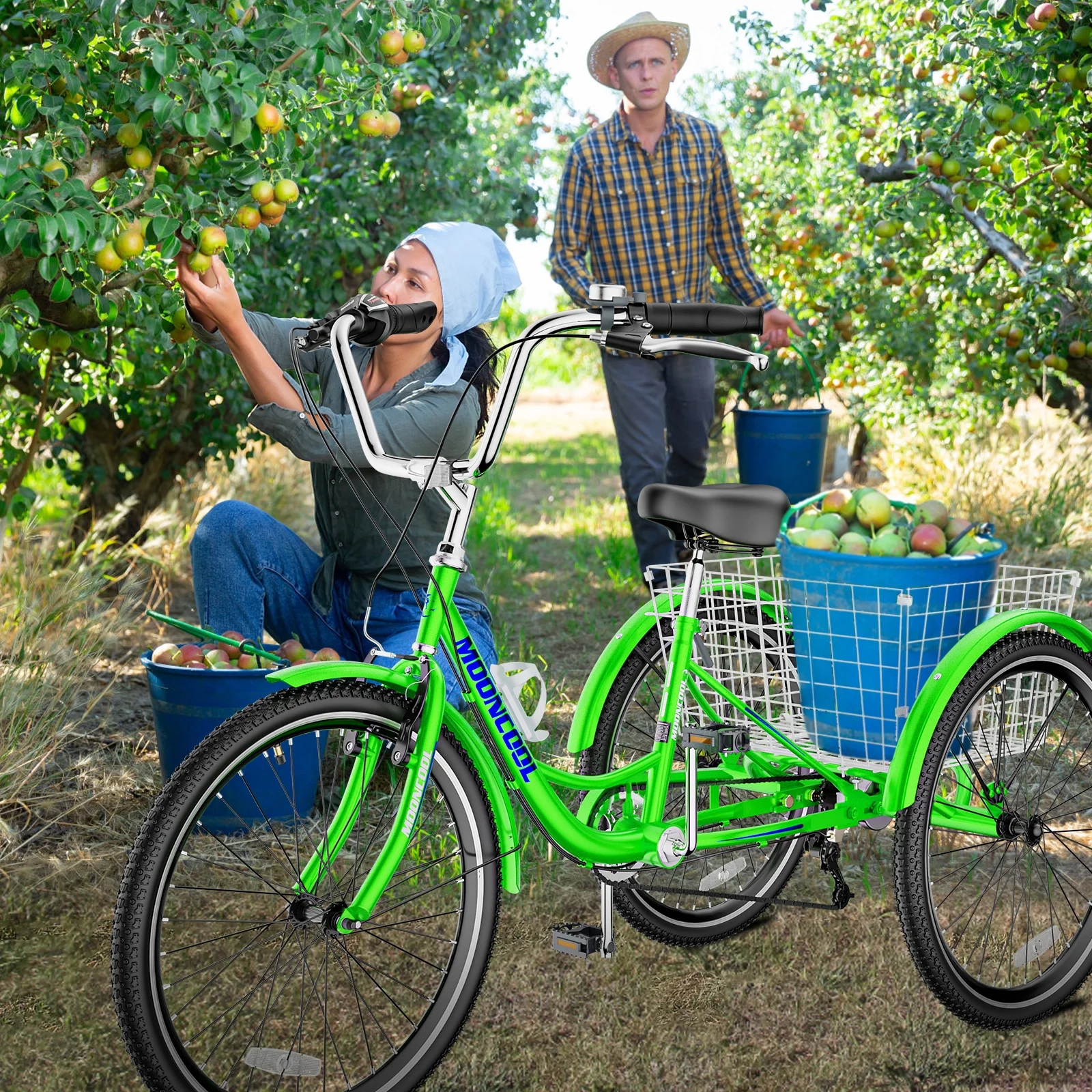 Lilypelle Adult Tricycles 7 Speed 20/24/26 Inch Three Wheel Bike Cruiser Trike with Low-Step Through Frame/Large Basket for Men, Women, Seniors - Womvr