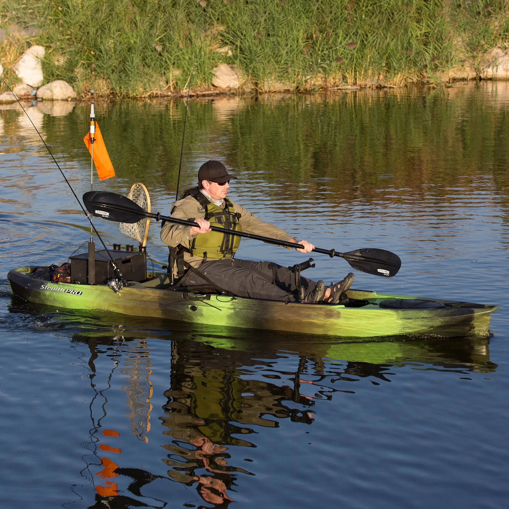 Lifetime Stealth Angler 110 Sit-on-Top Fishing Kayak, Sandstone (90514) - Womvr