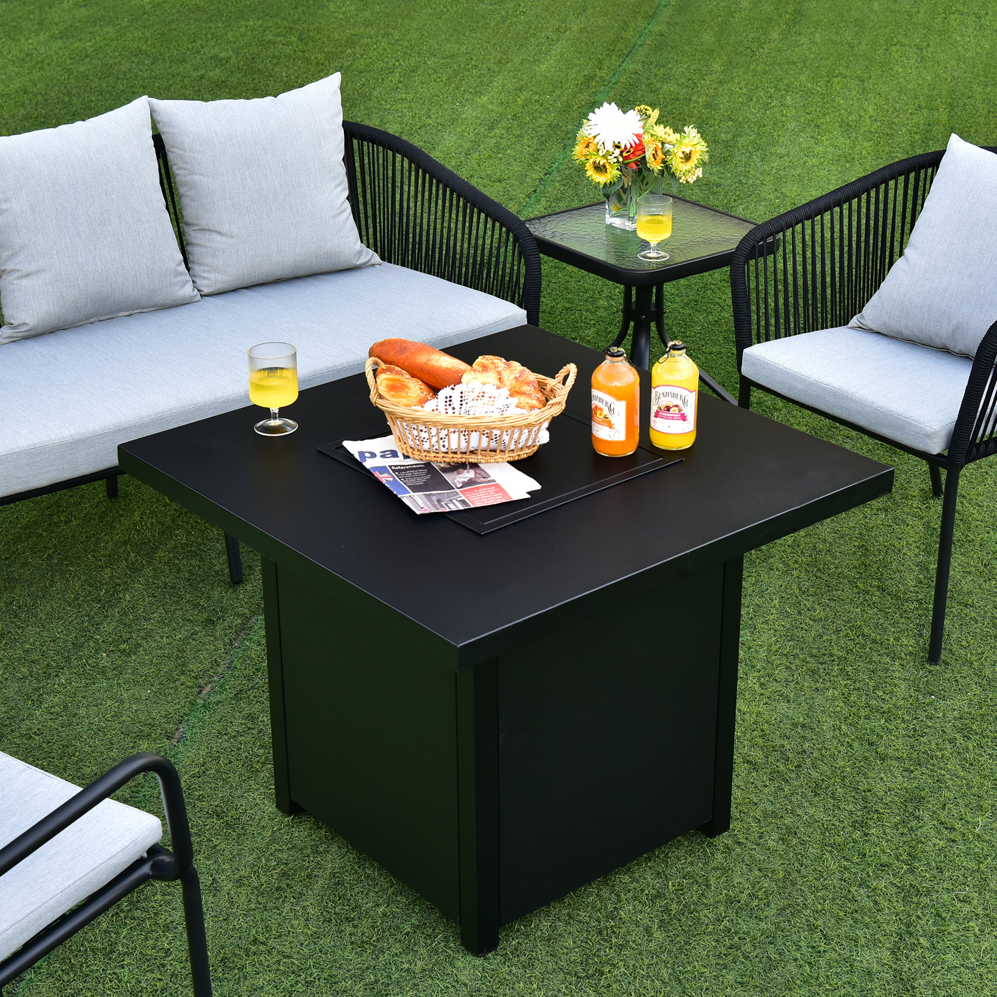 Costway 32'' Patio Fire Pit Table Propane Heater 40,000 BTU w/CSA Certification - Womvr