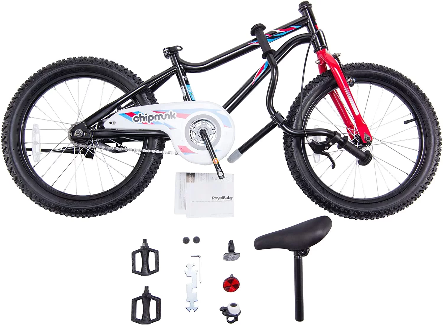 RoyalBaby Chipmunk Kids Bike Boys Girls 18 Inch Bicycle with Kickstand Blue - Womvr