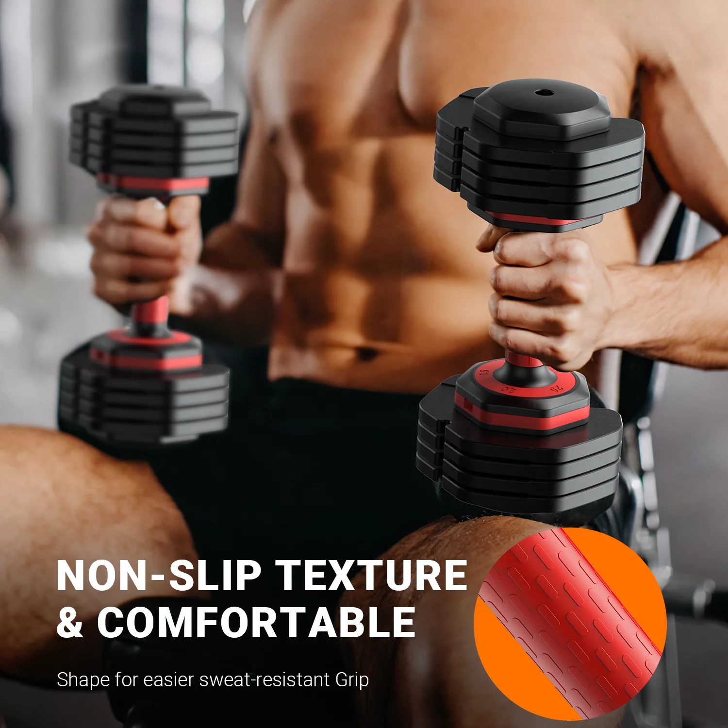 GIKPAL 50lb(25lb*2) 5 in 1 Adjustable Dumbbells 25LB set of 2 Adjustable Free Weights Plates and Rack - Hand Weights for Women and Men - Adjust Weight for Home Gym Full Body Workout Fitness - Womvr