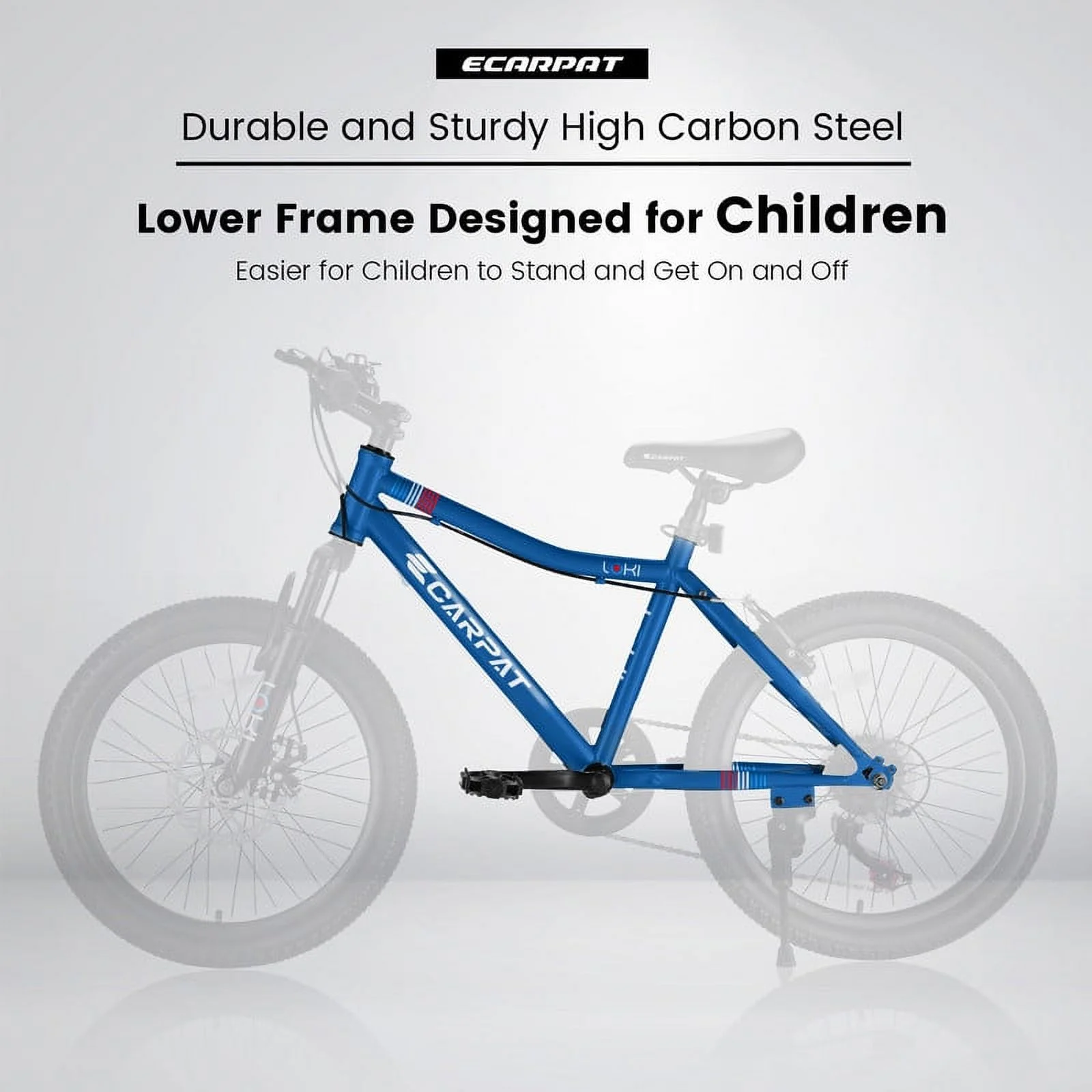 Okimo 20in Mountain Bike 7-Speed Kids Bike with Ergonomic Durable Steel Frame for Ages 8-12 Boys and Girls, White - Womvr