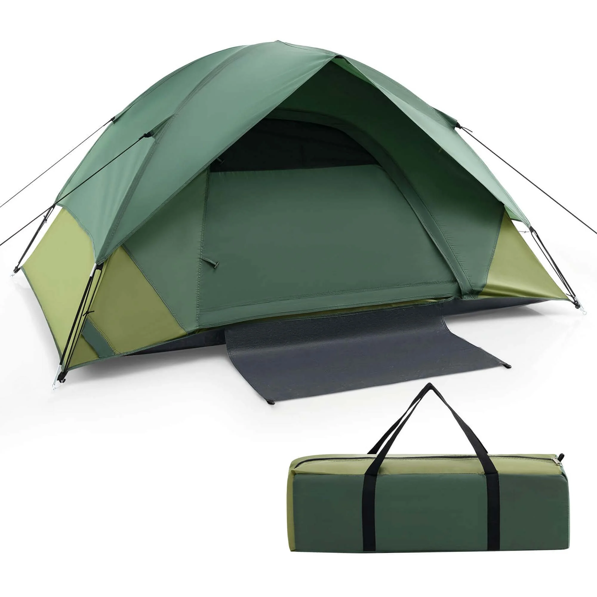 Costway 2-person Camping Tent Lightweight Outdoor Tent with Removable Rain Fly Carrying Bag - Womvr