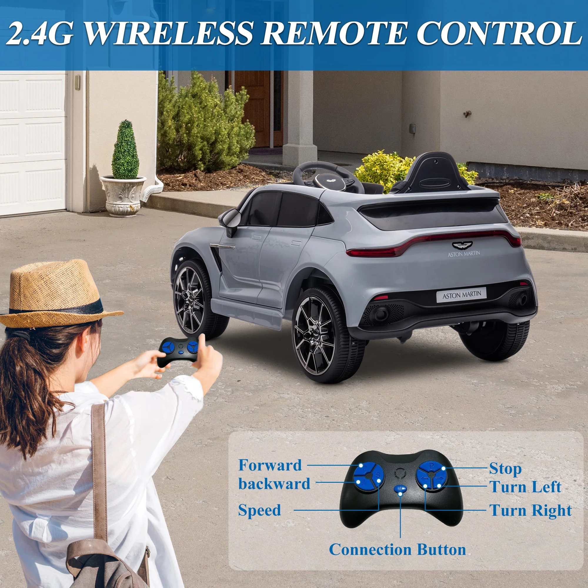 12V Ride on Car for Girls and Boys Licensed Mercedes Benz Electric Vehicle, MP3, Bluetooth, Ride On Toy for 3-5 Years Old, Red - Womvr