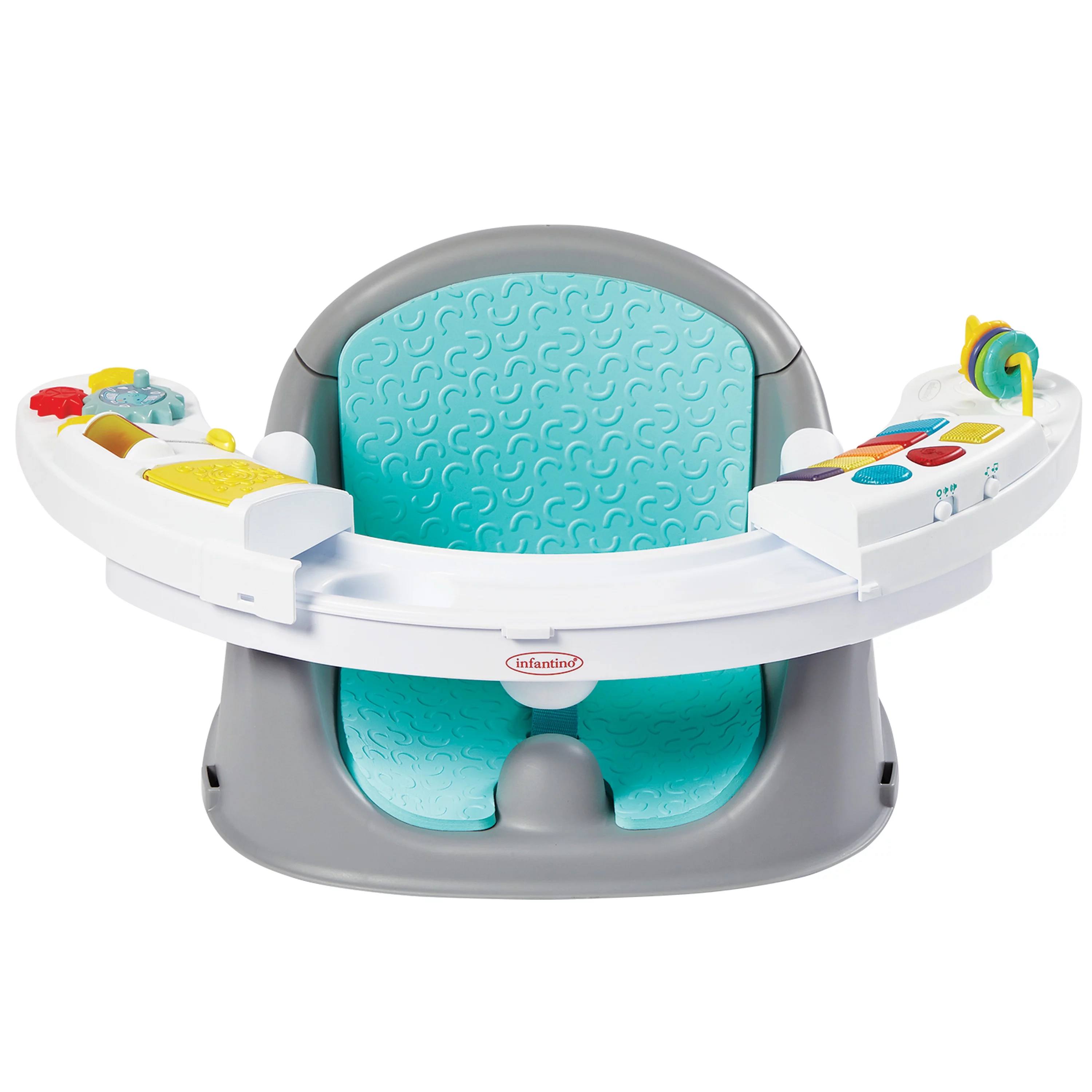 Infantino Music & Lights 3-in-1 Discovery Seat and Booster for Babies and Toddlers, Unisex, Teal - Womvr