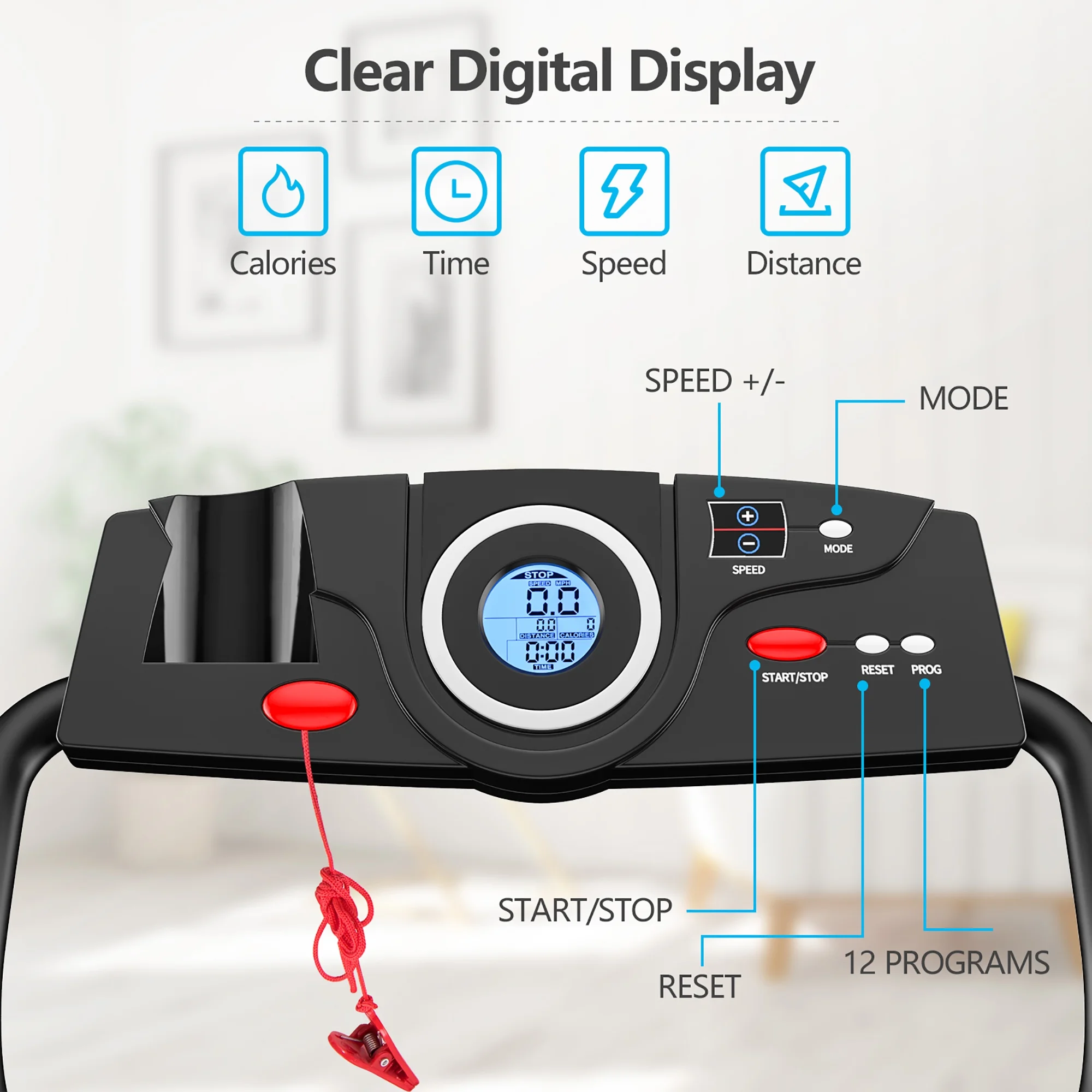 Goplus 1HP Electric Treadmill Folding Motorized Power Running Machine Fitness - Womvr