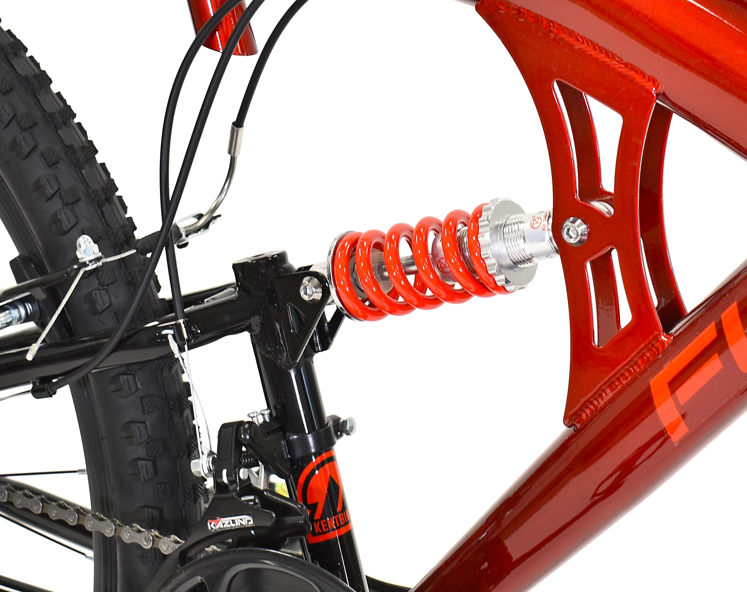 Kent 29 in. Flexor Men's Dual Suspension Mountain Bike, Red - Womvr