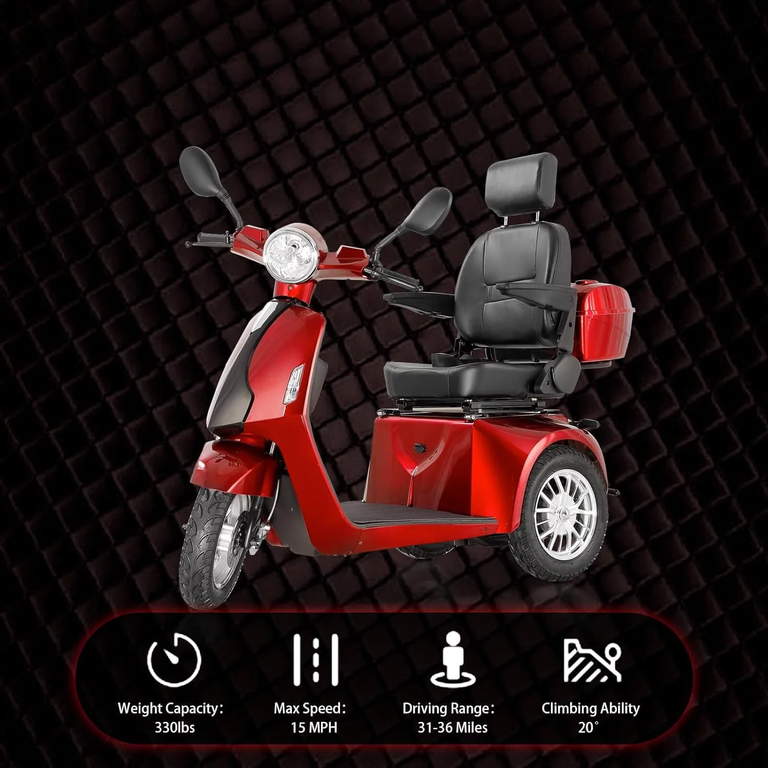Mobile scooter Medical electric wheelchair equipment adjustable seat - Womvr