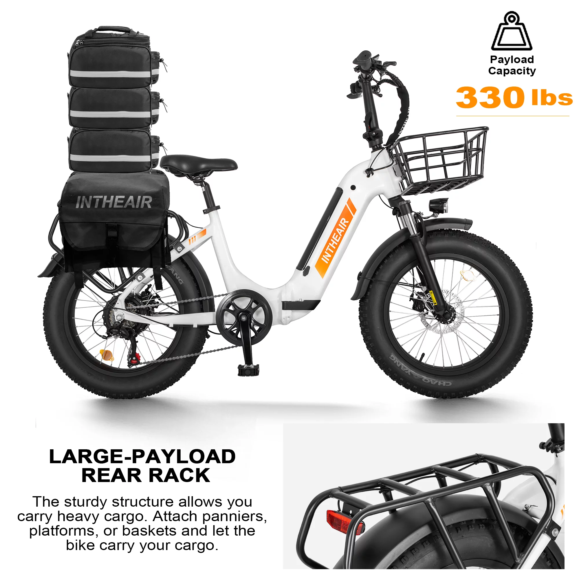 INTHEAIR Ranger Electric Bike, Adults Foldable Ebike for Adults 20