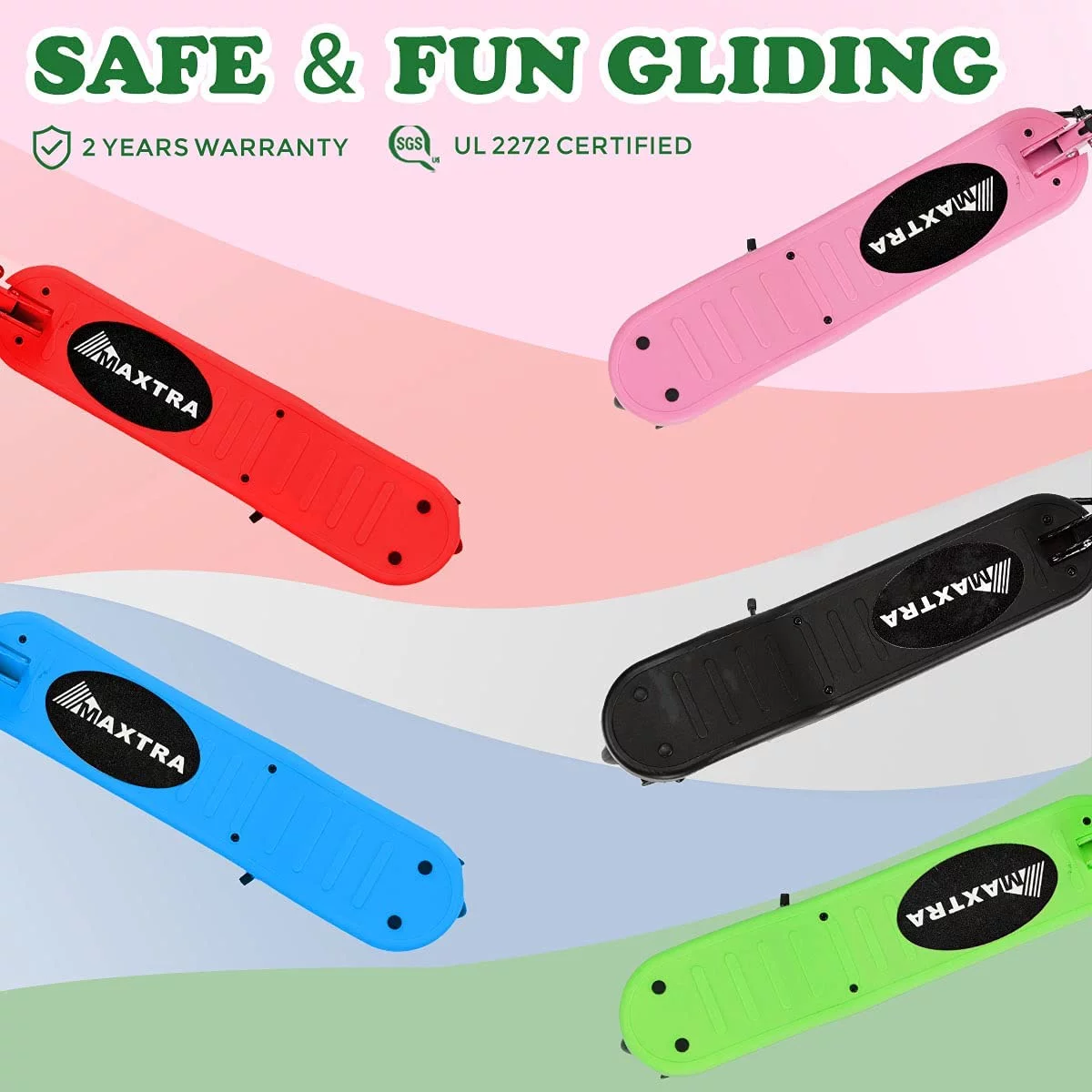 Maxtra Scooters E100 Folding Electric Scooter with Adjustable Handlebar for Kids Ages 6-12, up to 10 MPH, 155 Lbs. Max Load - Womvr