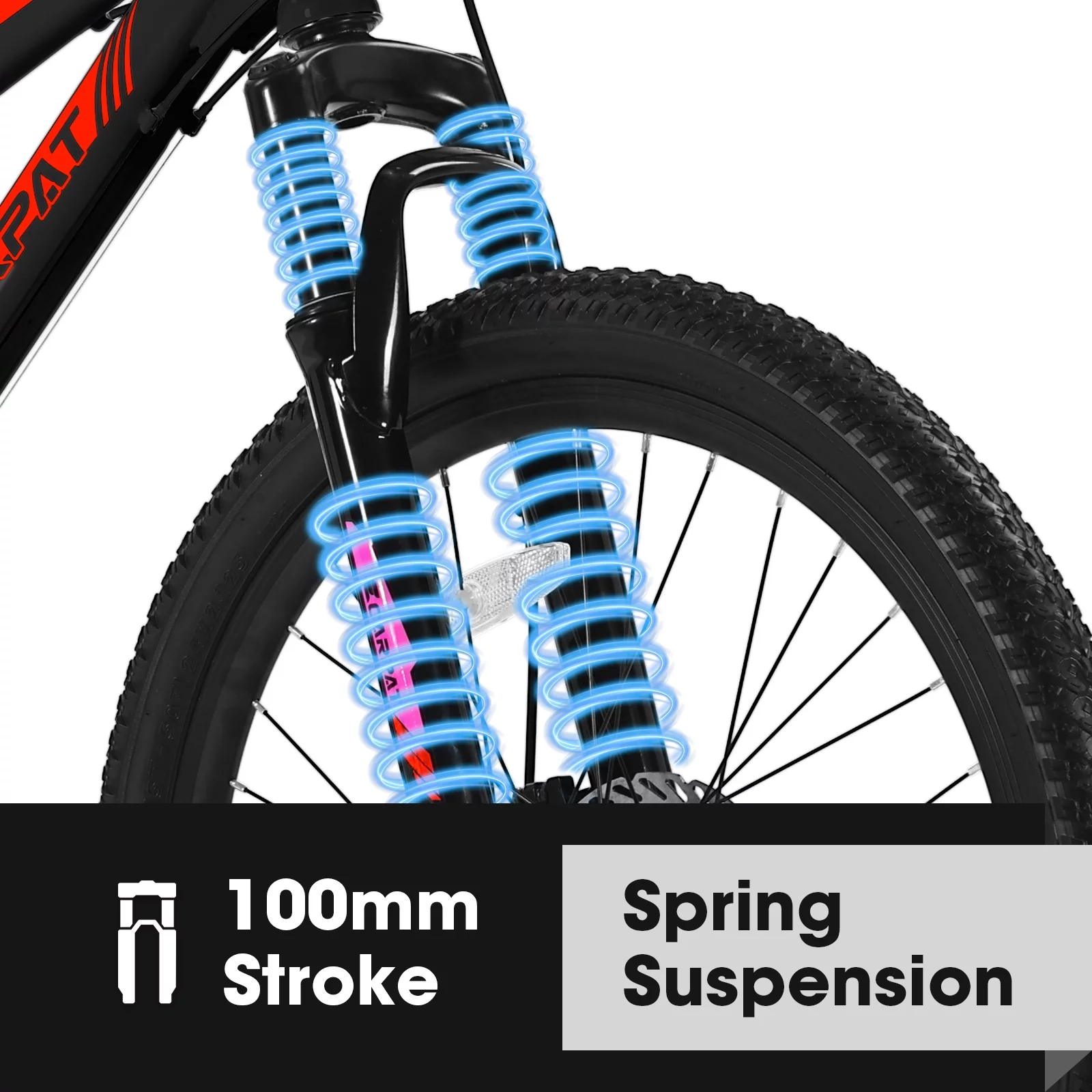 Mountain Bike for Boys Girls, 24 inch Kids Mountian Bike with Disc Brakes & 21 Speed, White - Womvr