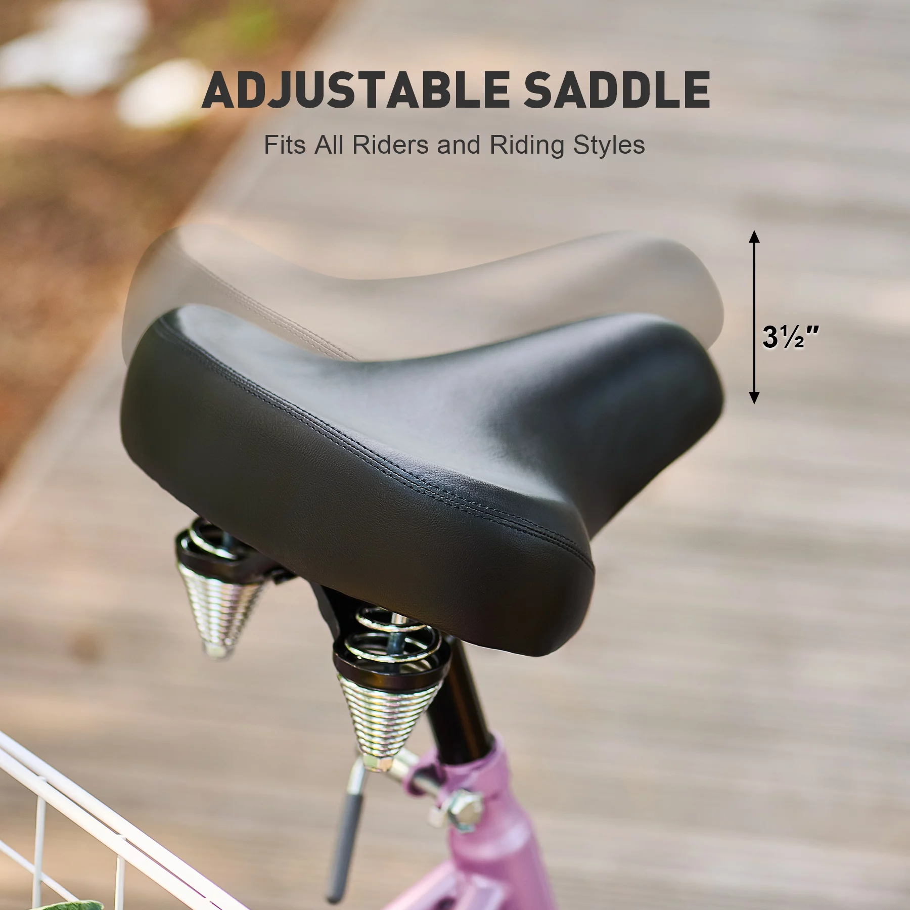 VIRIBUS 24 Inch Adult Trike 7 Speed Bike w Adjustable Seat 2 Baskets Matte Gray - Womvr