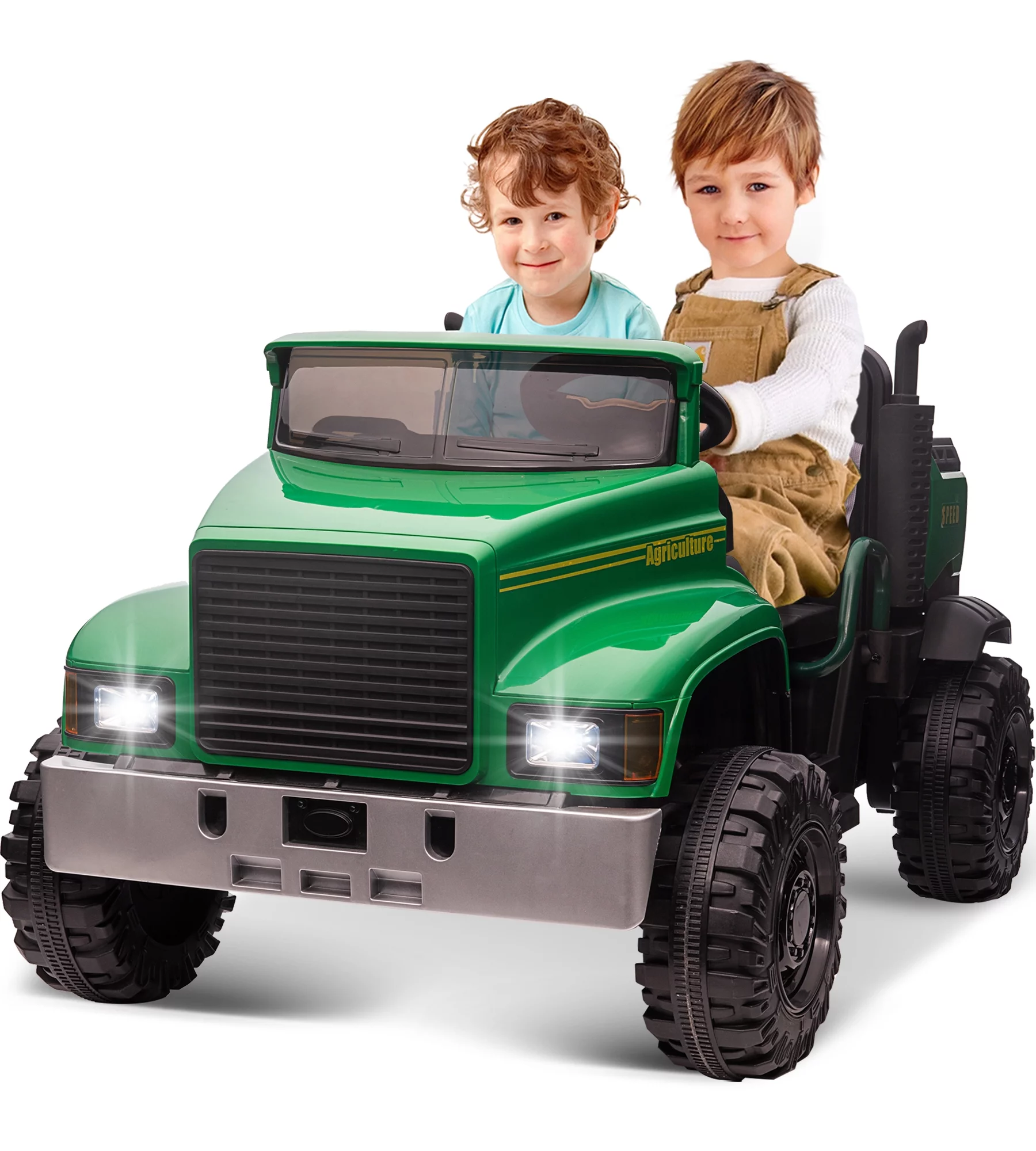 Outfunny 24V Ride on Dump Truck, 2 Seater Ride on Toy for Big Kids with Remote - Green - Womvr
