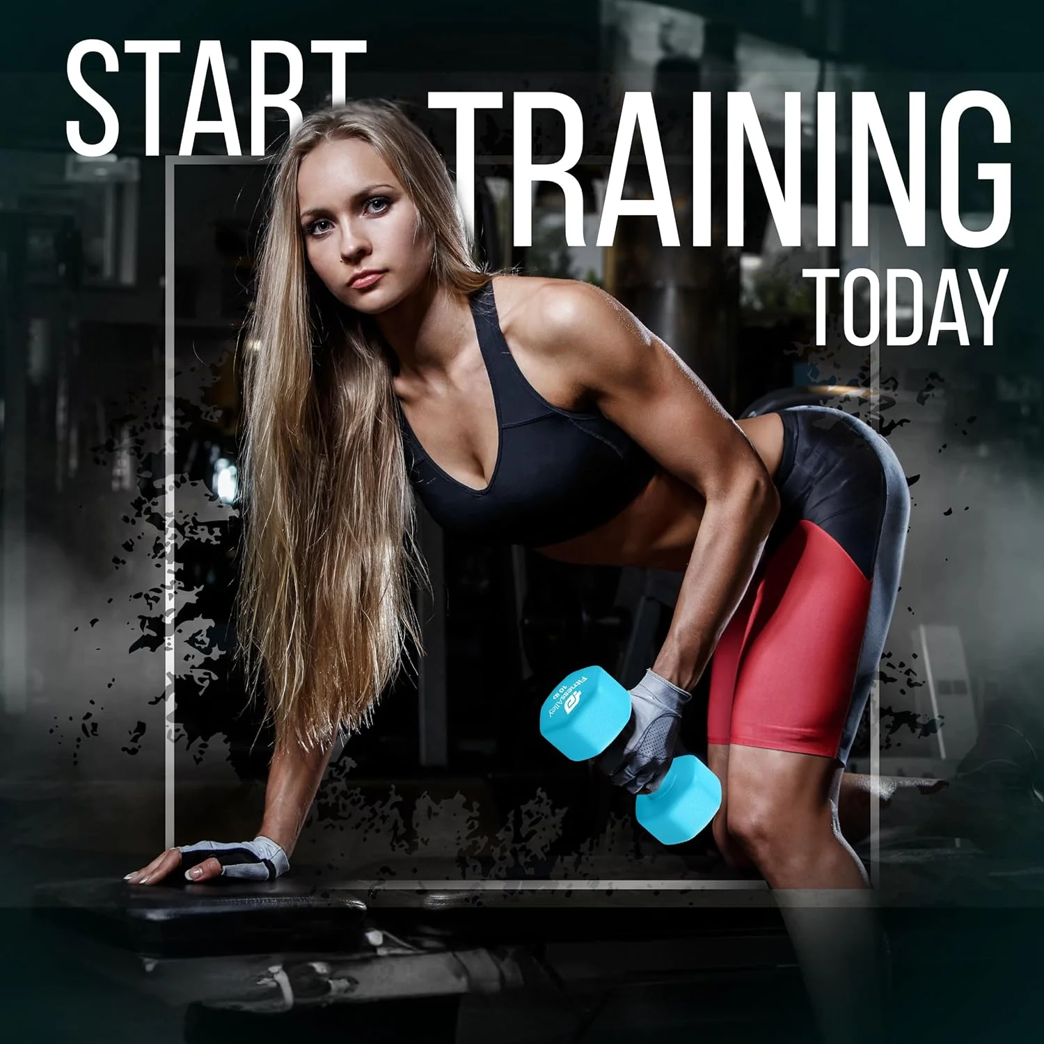 Fitness Alley Neoprene Workout Dumbbells - Non Slip, Anti Roll Exercise & Fitness Dumbbells Combo - Hex Shaped Hand weights for Men & Women(2, 4, 6, 8, & 10lb Dumbbells) - Womvr