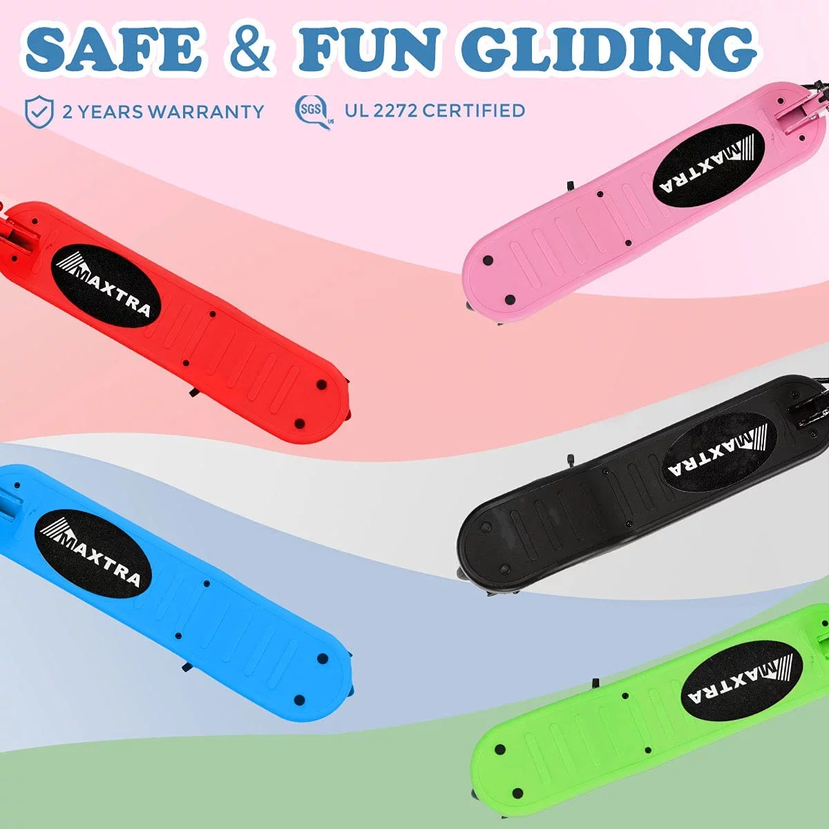 Maxtra Scooters E100 Folding Electric Scooter with Adjustable Handlebar for Kids Ages 6-12, up to 10 MPH, 155 Lbs. Max Load - Womvr