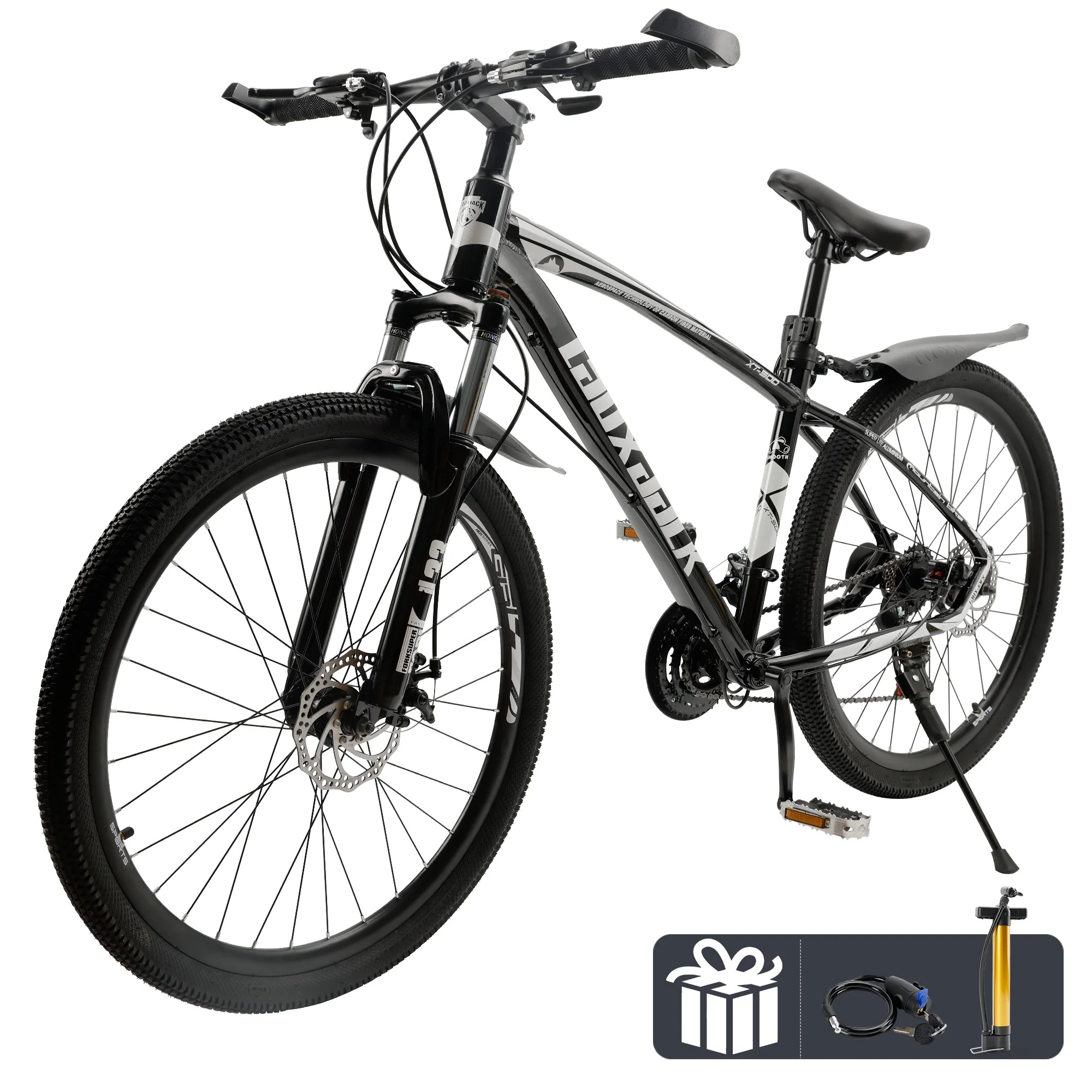 ARTUDATECH Full Suspension Mens Mountain Bike, Shimano 21 Speed, 27.5 inch Wheel, Dual Disc Brake Bike for Men Womens Adult Bicycle - Womvr