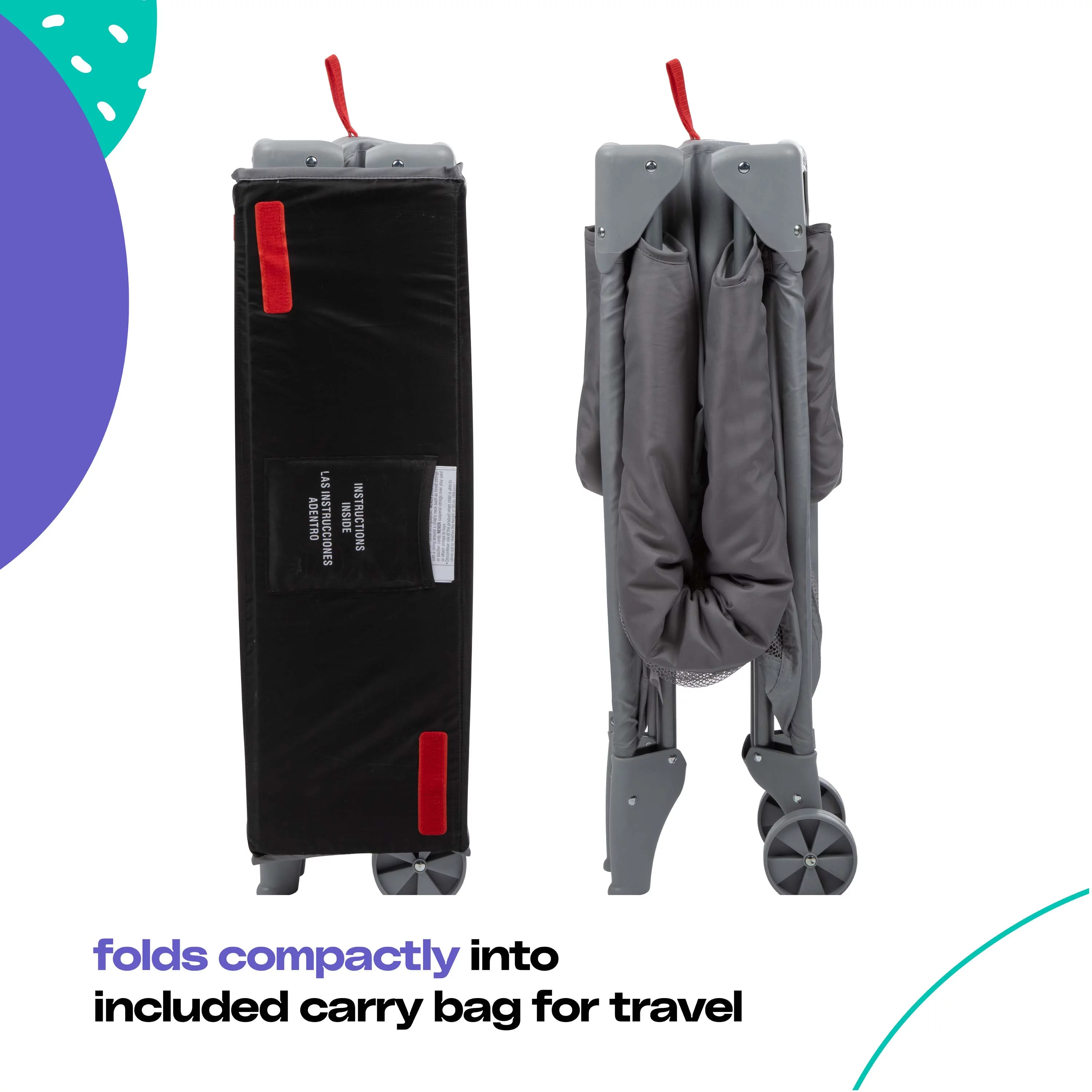 Cosco Kids Funsport Portable Compact Baby Play Yard, Elephant Squares - Womvr