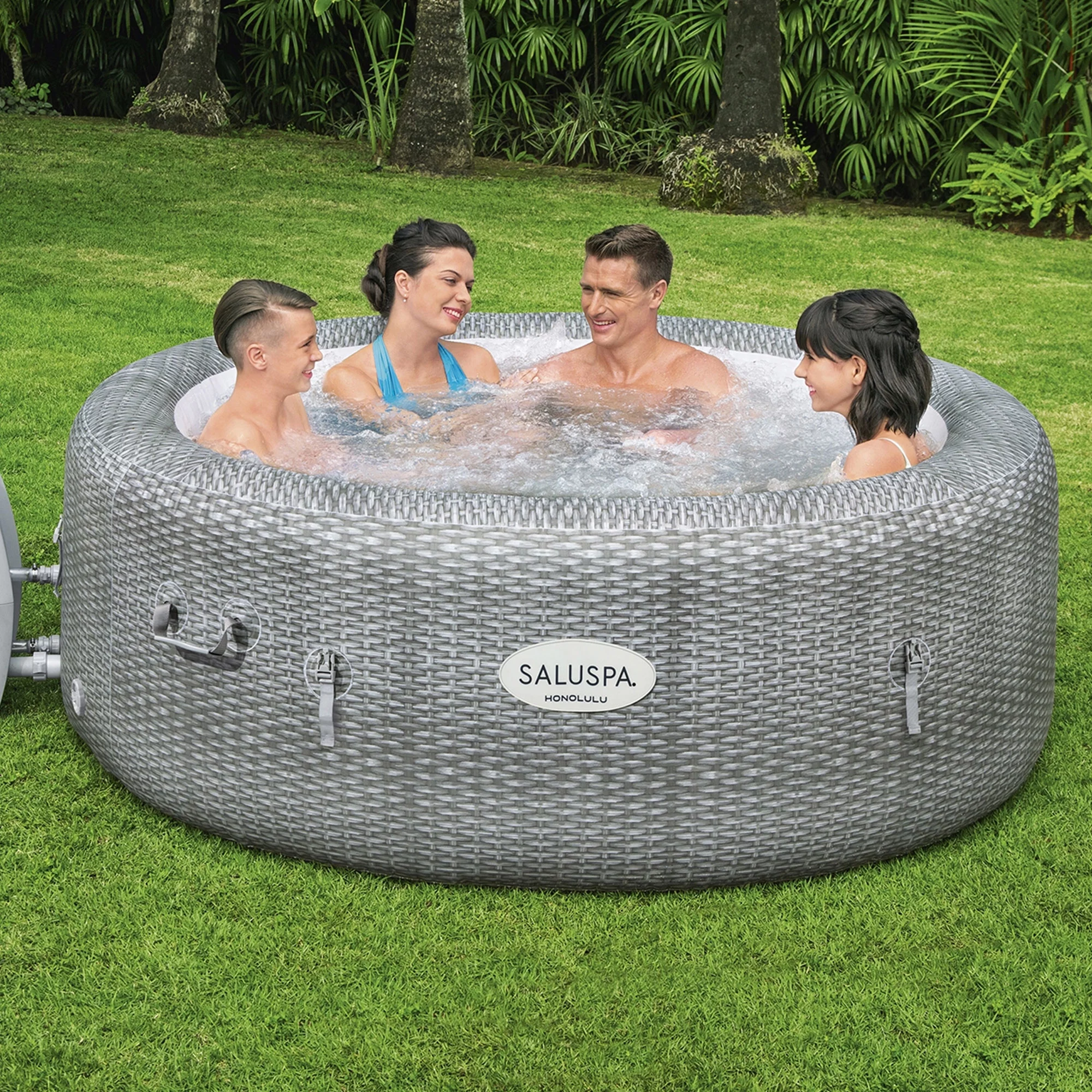 Bestway SaluSpa Honolulu AirJet Inflatable Hot Tub with EnergySense Cover - Womvr
