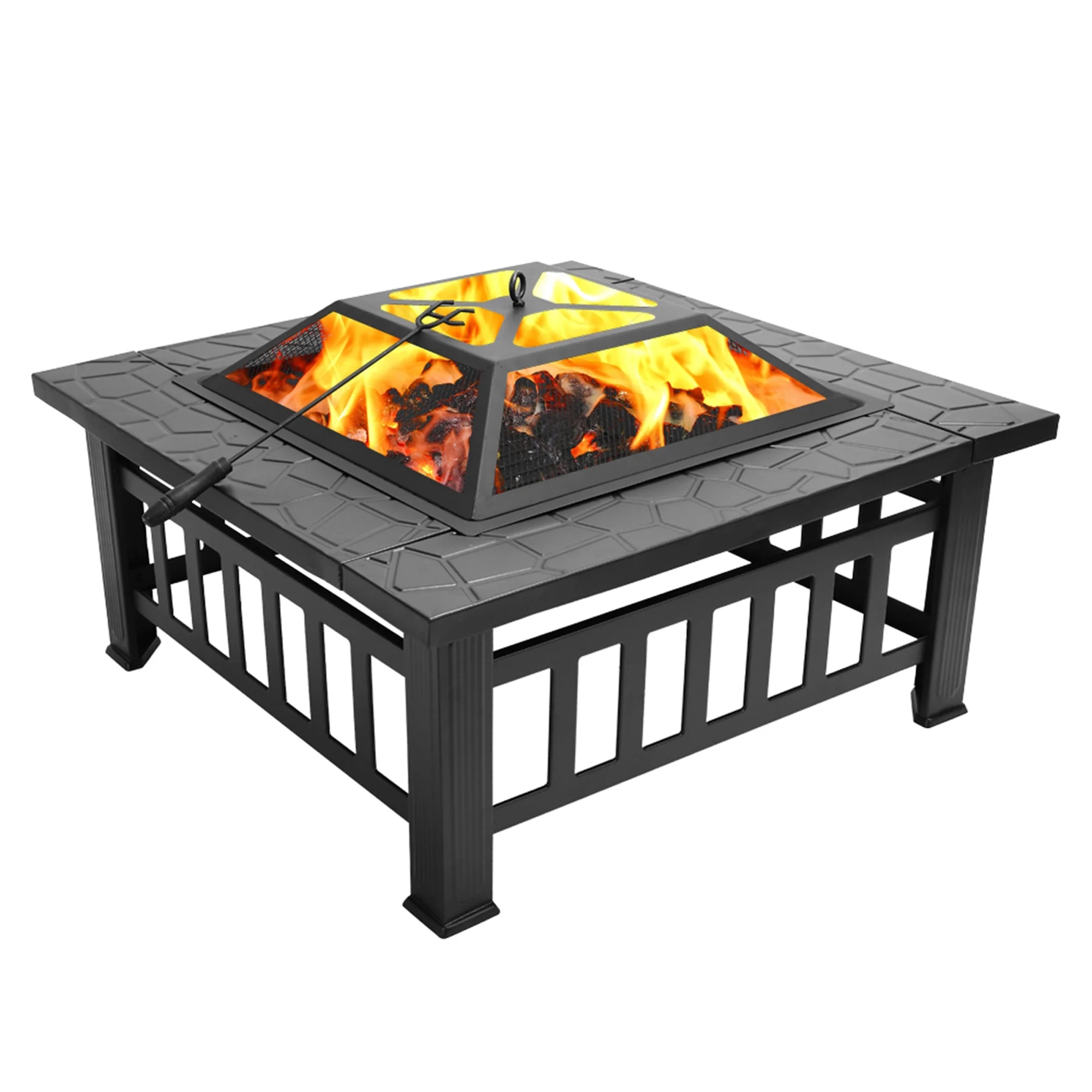 Fire Pit for Outside, 19 inch Stainless Steel Smokeless Bonfire Wood Burning Fire Pit with Removable Ash Pan, Outdoor Fire Stove for Patio Backyard Party Picnic Camping - Womvr