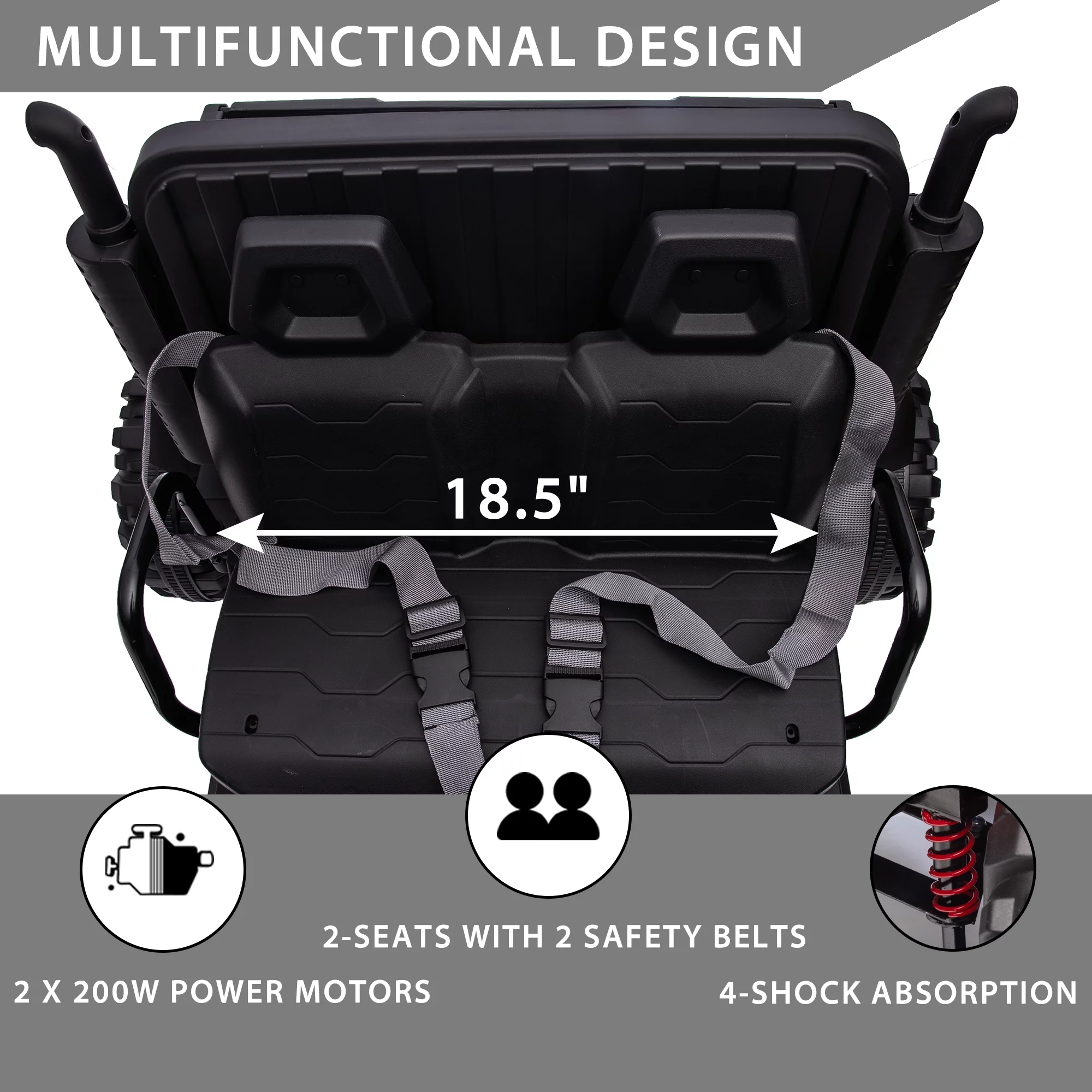 Hikiddo JC222 24V Ride on Toy, Kids Ride On Dump Truck 2 Seater with Remote - Womvr