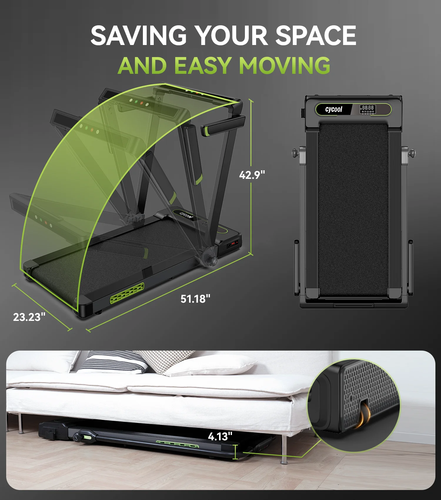 TOSSFD 2.5HP Folding Treadmill with Display Screen Electric Running Walking Machine for Home Fitness R46201 - Womvr