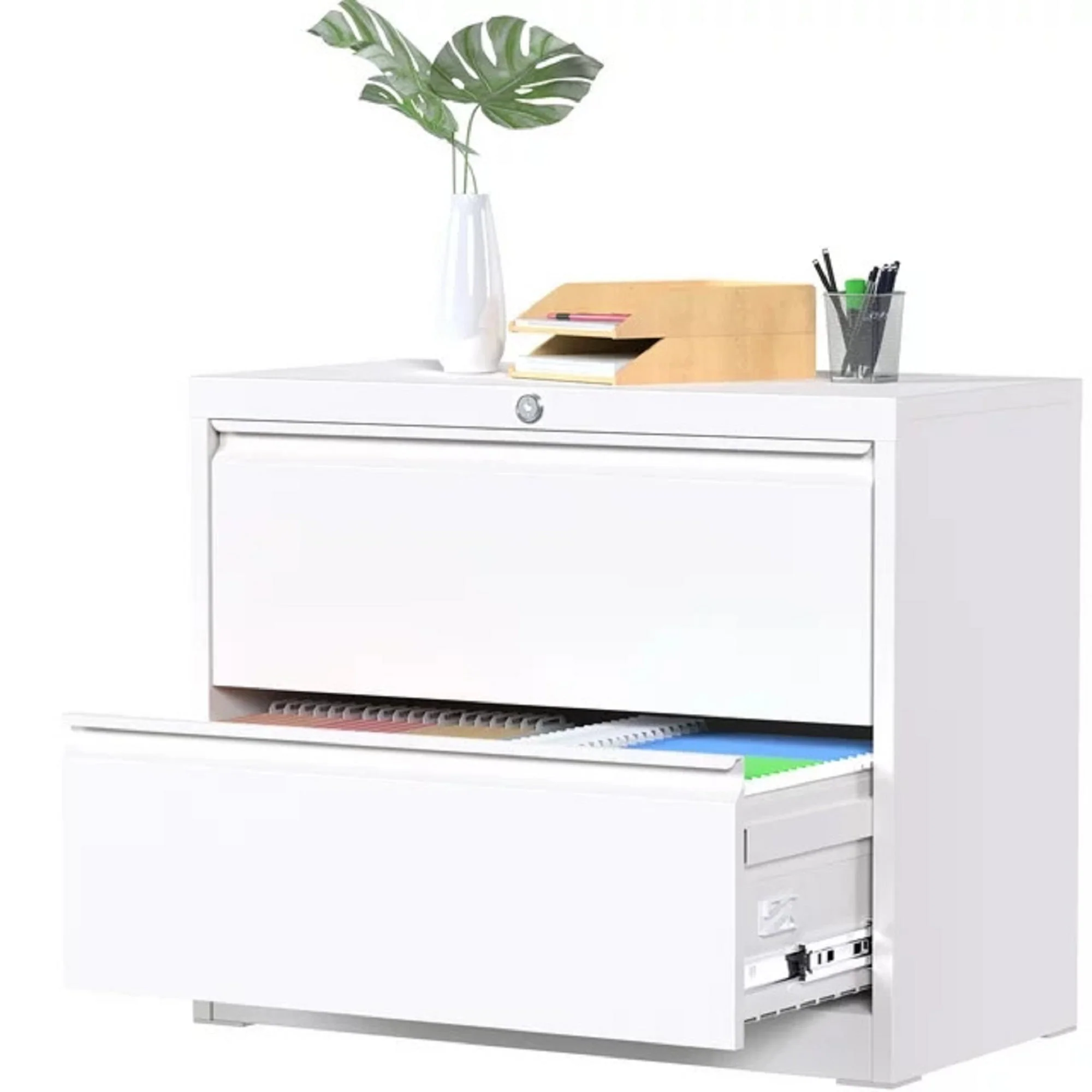 SUPEER 4 Drawer File Cabinet , Metal Vertical File Storage Cabinet with Lock, Office Home Steel Vertical File Cabinet for A4 Letter /Legal Size, 14.96