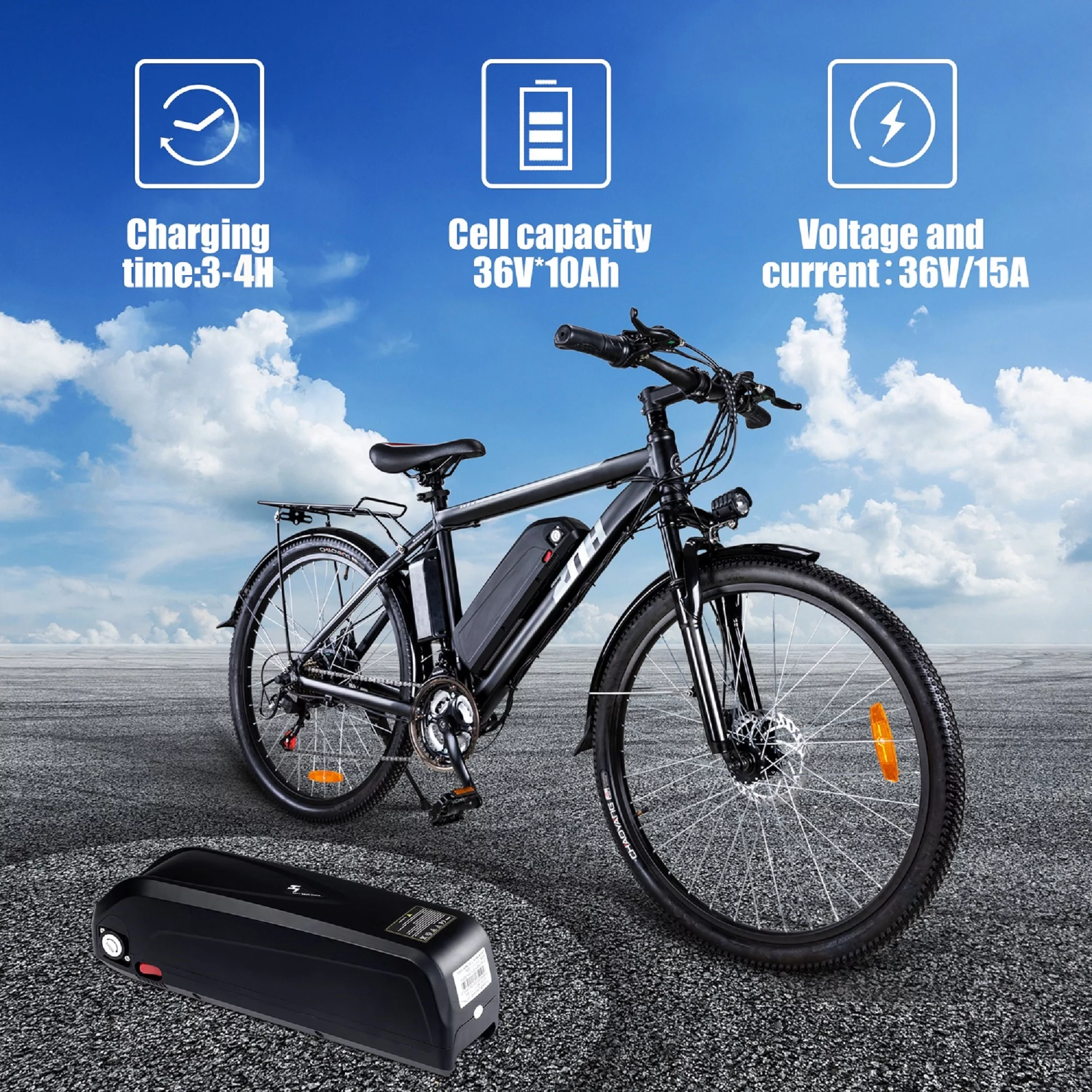Electric Bike 350W Electric Mountain Bike 21-Speed Shifter Adult Ebike Electric Bicycle for Men Women 36V/10Ah Battery with 3 Working Models, Black - Womvr