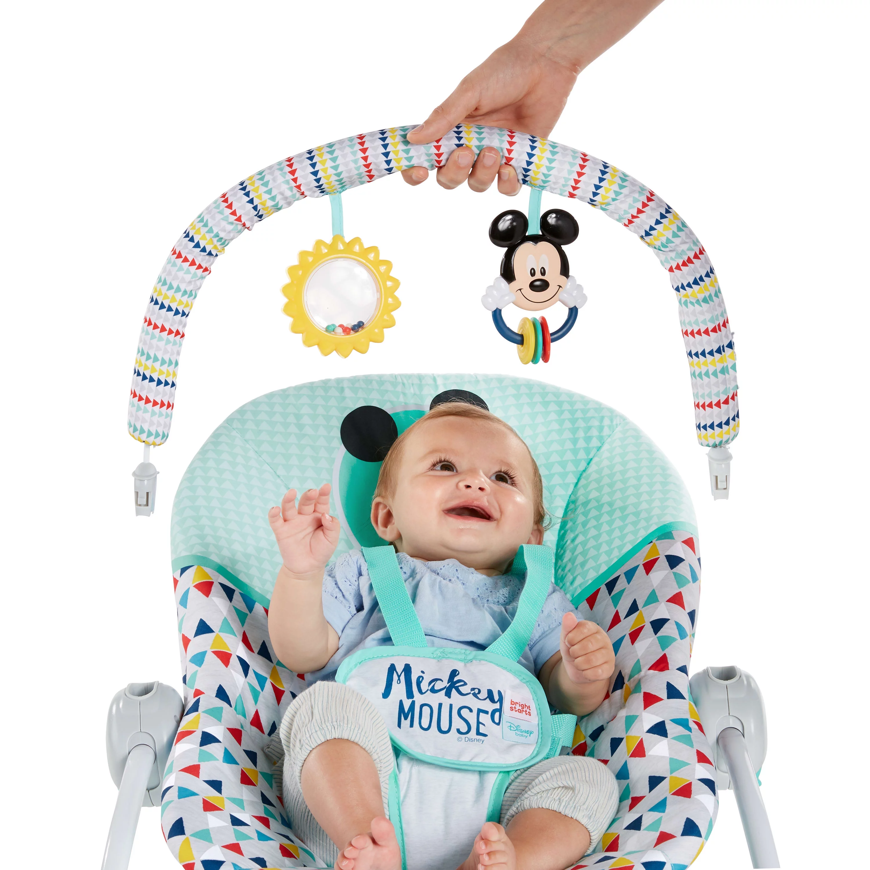 Disney Baby 2-in-1 Slip Resistant Vibrating Infant & Toddler Baby Rocker Chair, Mickey Mouse by Bright Starts - Womvr